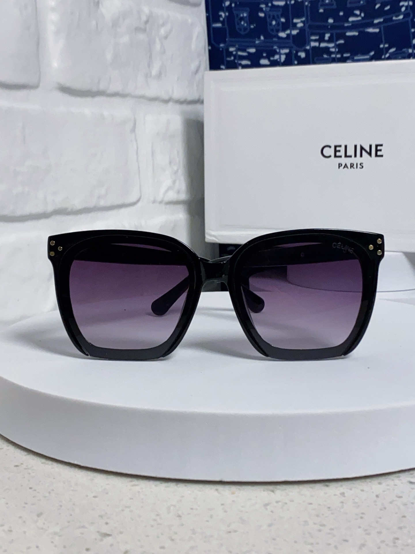  Celine赛琳 2025新款 欧美明星网红方形大框复古墨镜韩版男女潮个性朋克风太阳眼镜 