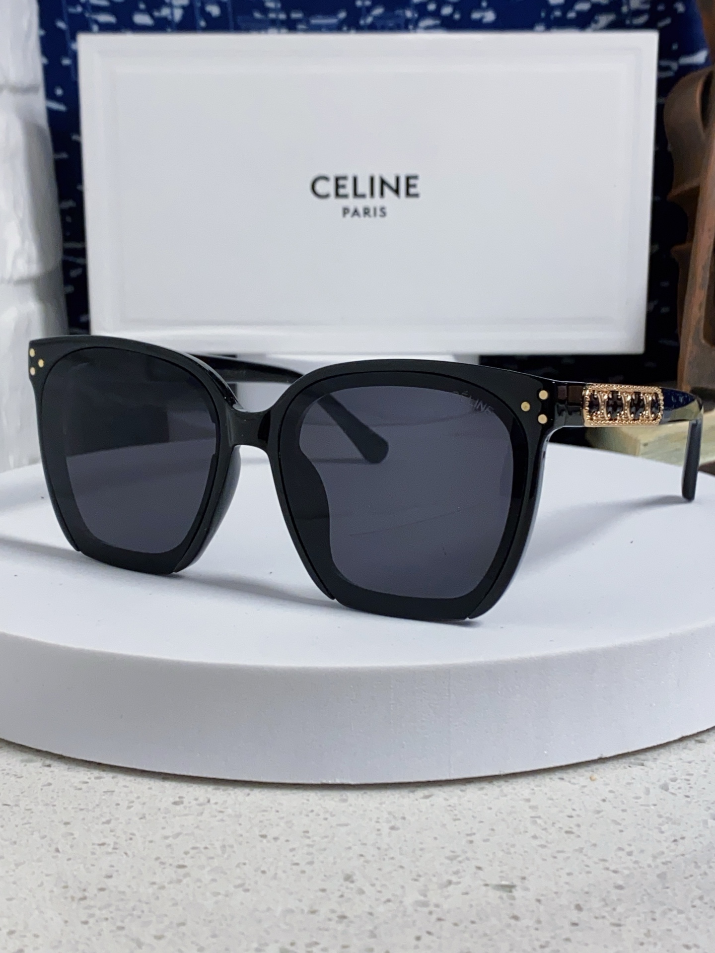  Celine赛琳 2025新款 欧美明星网红方形大框复古墨镜韩版男女潮个性朋克风太阳眼镜 