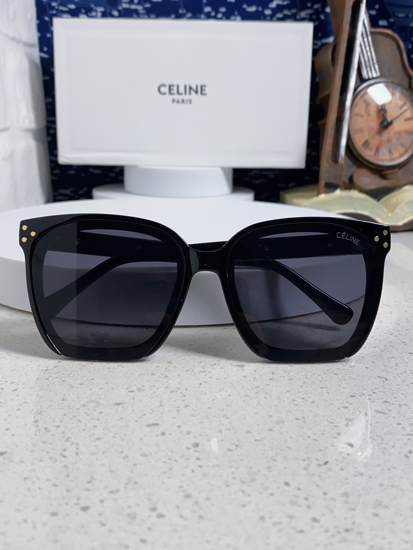  Celine赛琳 2025新款 欧美明星网红方形大框复古墨镜韩版男女潮个性朋克风太阳眼镜 