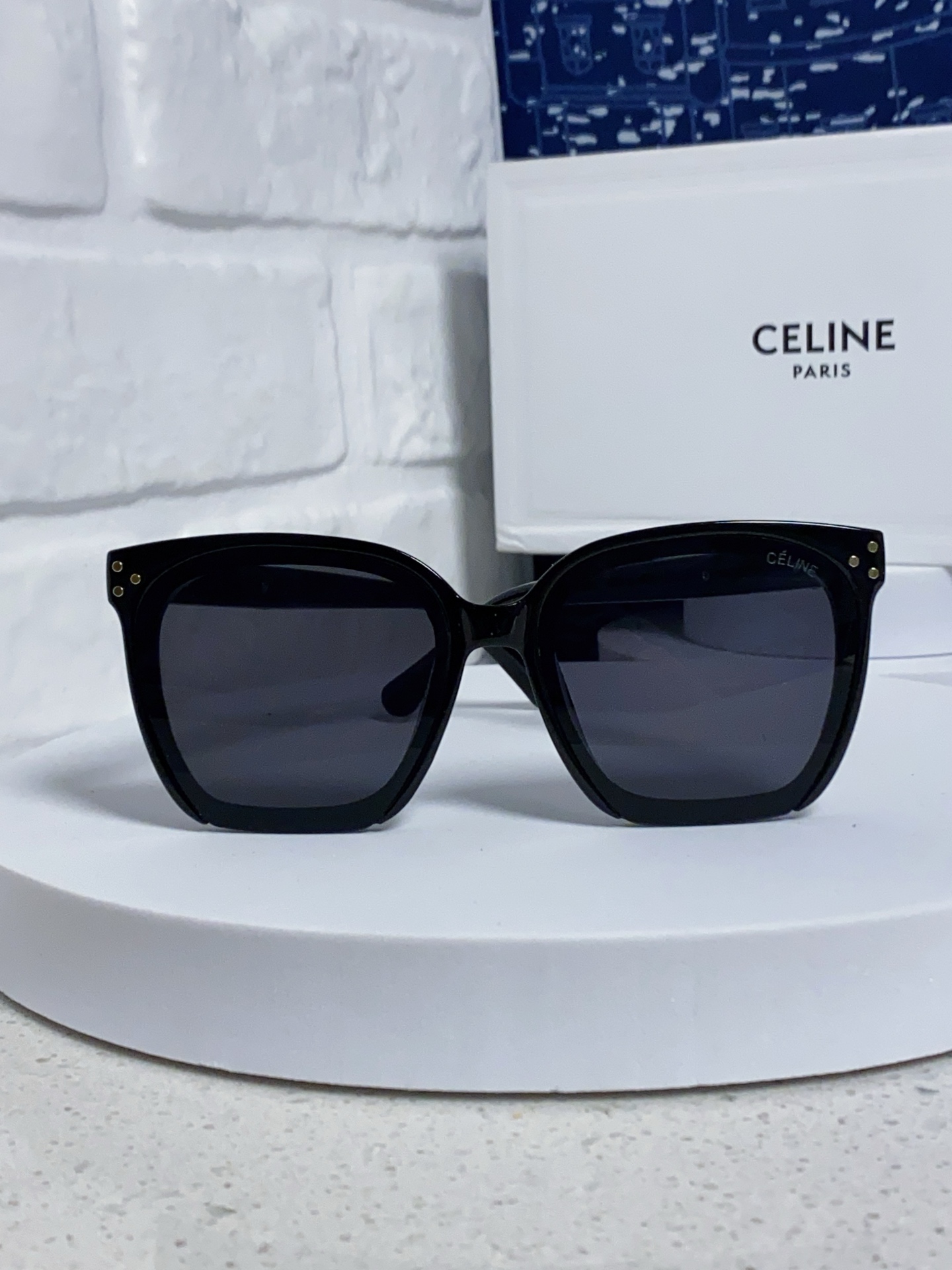  Celine赛琳 2025新款 欧美明星网红方形大框复古墨镜韩版男女潮个性朋克风太阳眼镜 