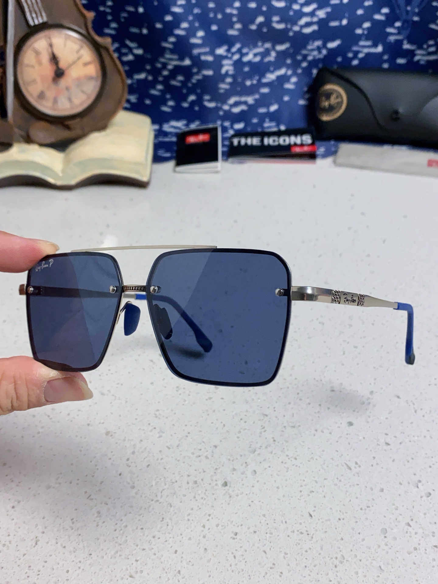  RayBan雷朋男士偏光高品质 2025新款 个性半框男士太阳镜复古双梁开车驾驶专用墨镜防紫外线潮 R