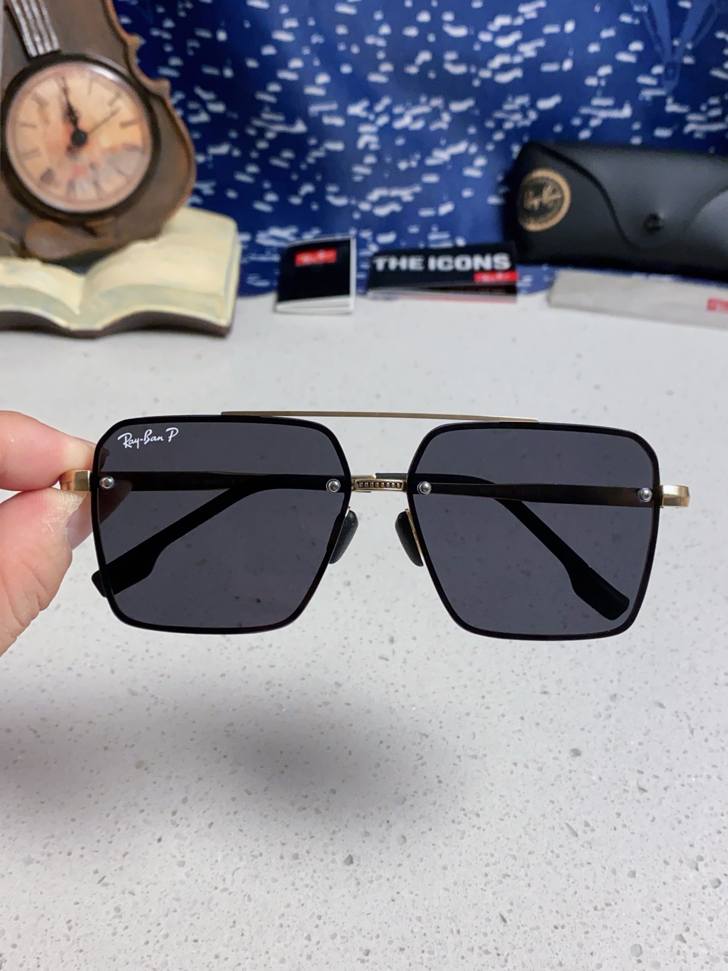  RayBan雷朋男士偏光高品质 2025新款 个性半框男士太阳镜复古双梁开车驾驶专用墨镜防紫外线潮 R