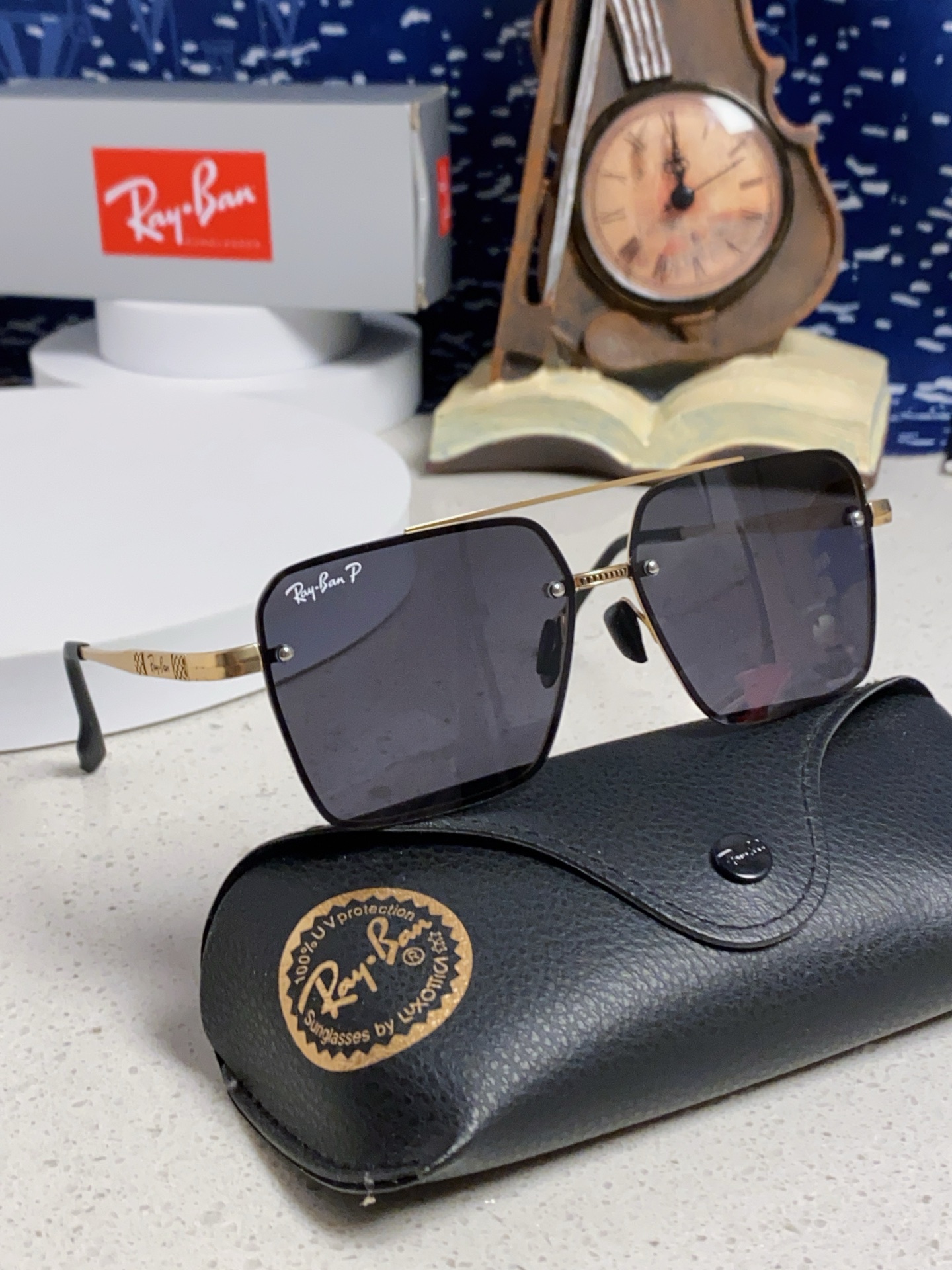  RayBan雷朋男士偏光高品质 2025新款 个性半框男士太阳镜复古双梁开车驾驶专用墨镜防紫外线潮 R