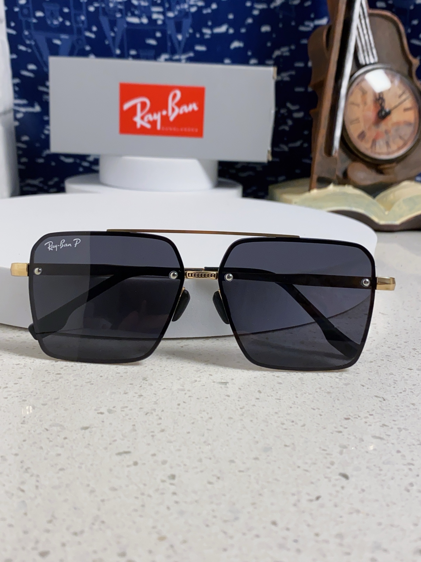  RayBan雷朋男士偏光高品质 2025新款 个性半框男士太阳镜复古双梁开车驾驶专用墨镜防紫外线潮 R