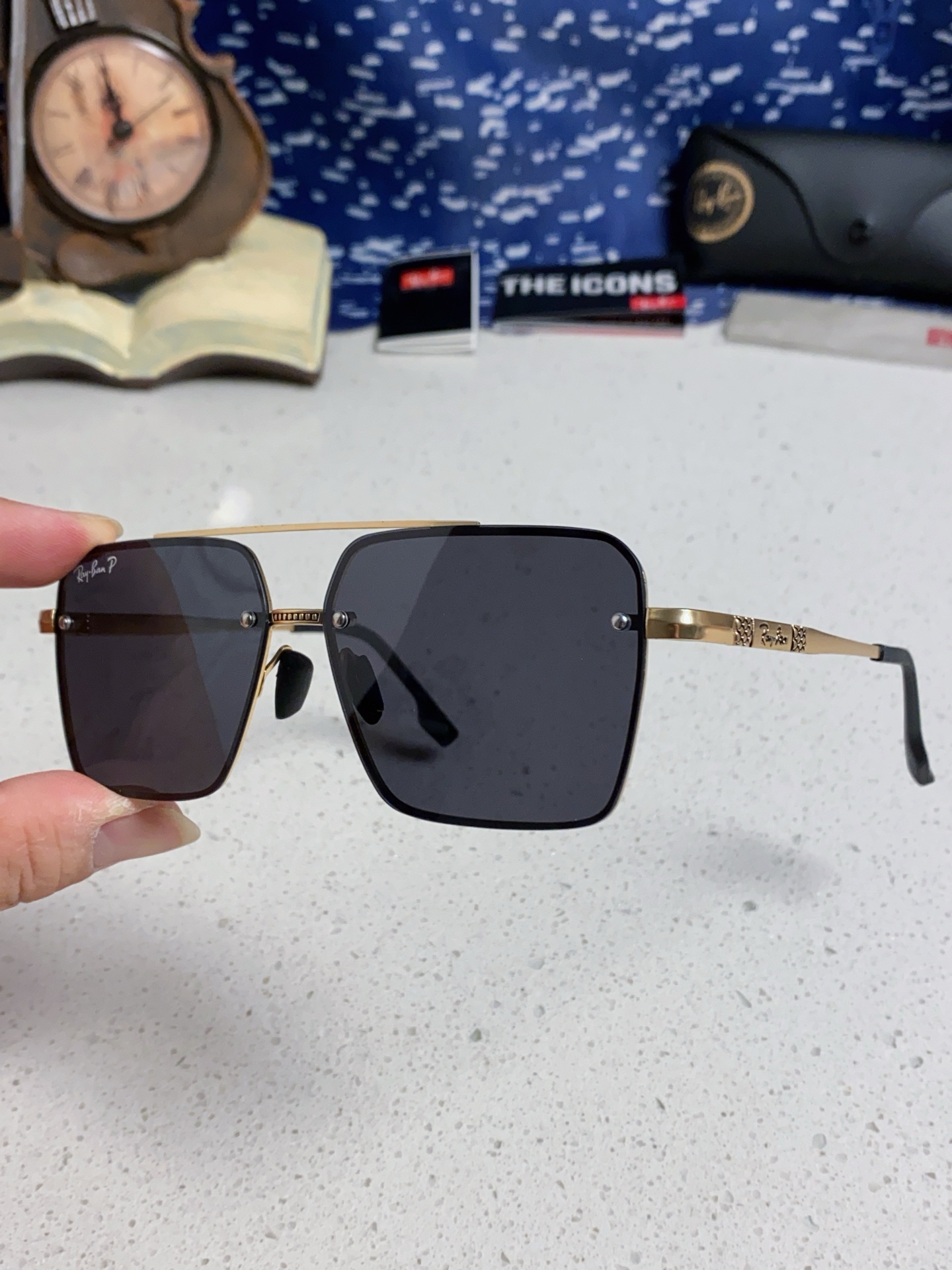  RayBan雷朋男士偏光高品质 2025新款 个性半框男士太阳镜复古双梁开车驾驶专用墨镜防紫外线潮 R
