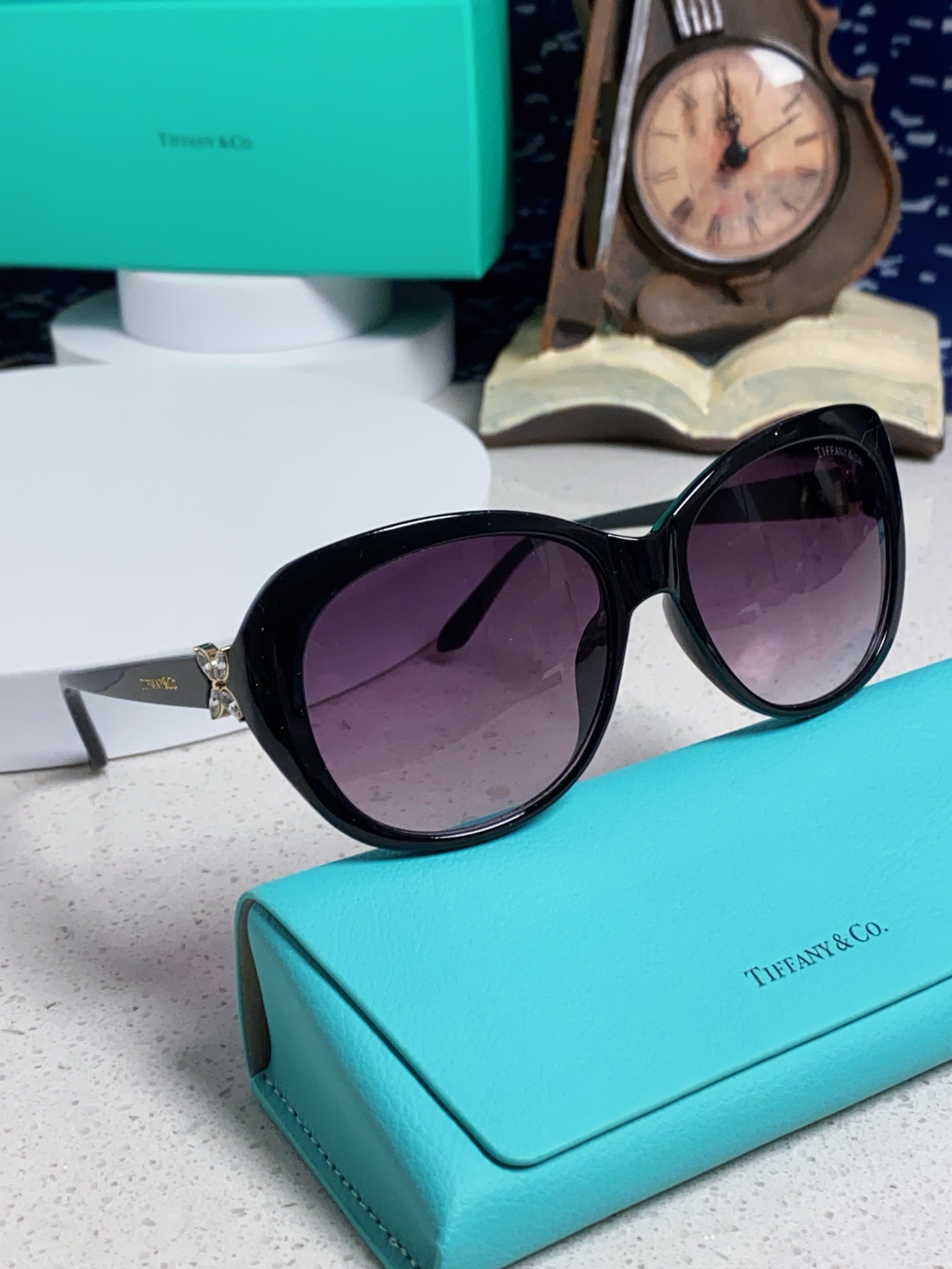  Tiffany & Co.TIFFANY蒂芙尼 2025新款女士墨镜偏光 圆猫眼墨镜女网红时尚气质遮阳