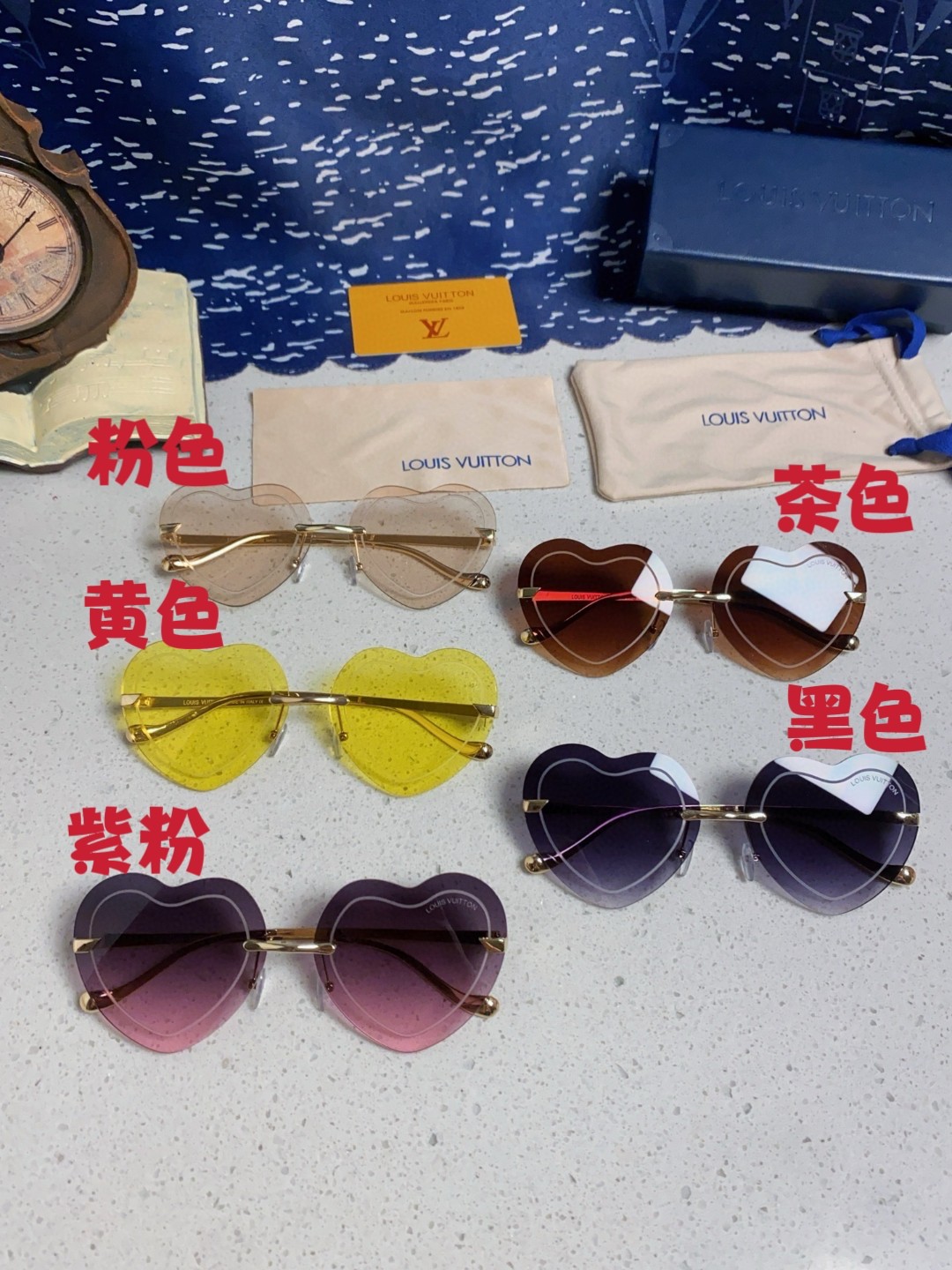  LouisVuitton路易威登 2025新款Lv复古爱心无框太阳镜女士iCns风拍照太阳眼镜潮款墨镜