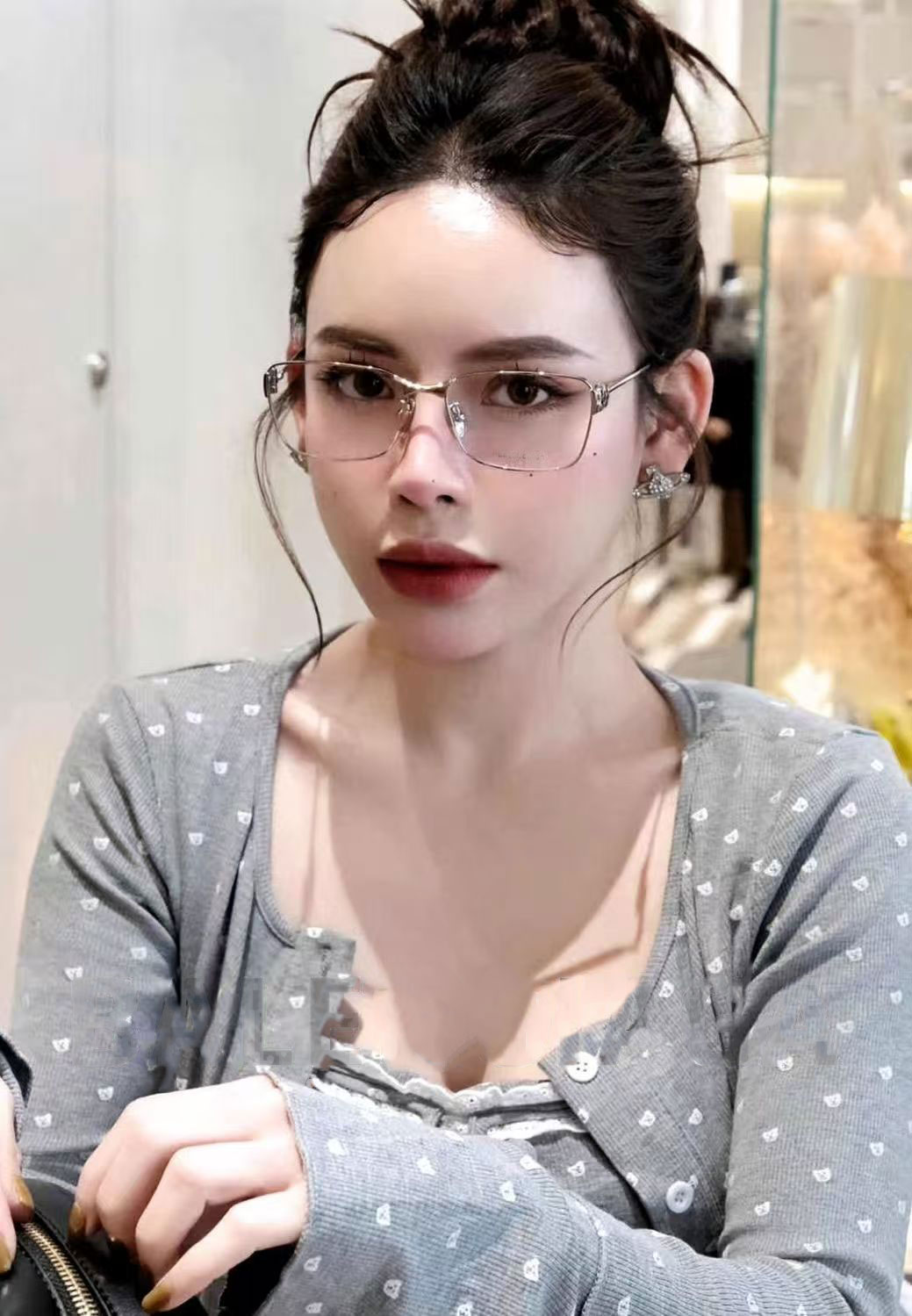  Balenciaga巴黎世家 2025新款金属复古方框斯文金丝长方形男女金银框可配近视眼镜潮 