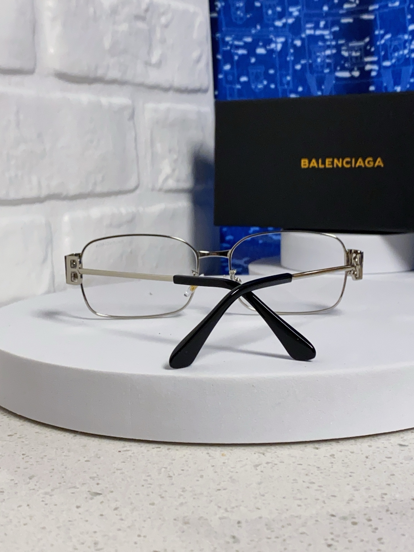 Balenciaga巴黎世家 2025新款金属复古方框斯文金丝长方形男女金银框可配近视眼镜潮 