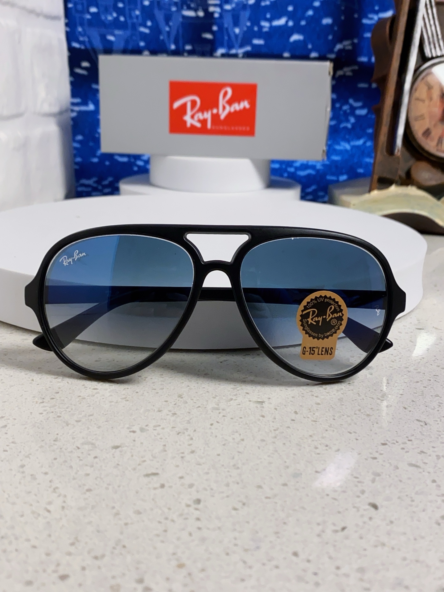  RayBan雷朋 经典男士飞行员眼镜 板材玻璃镜片蛤蟆框太阳镜 RB4125