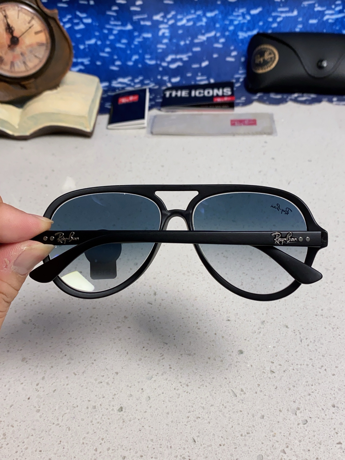  RayBan雷朋 经典男士飞行员眼镜 板材玻璃镜片蛤蟆框太阳镜 RB4125