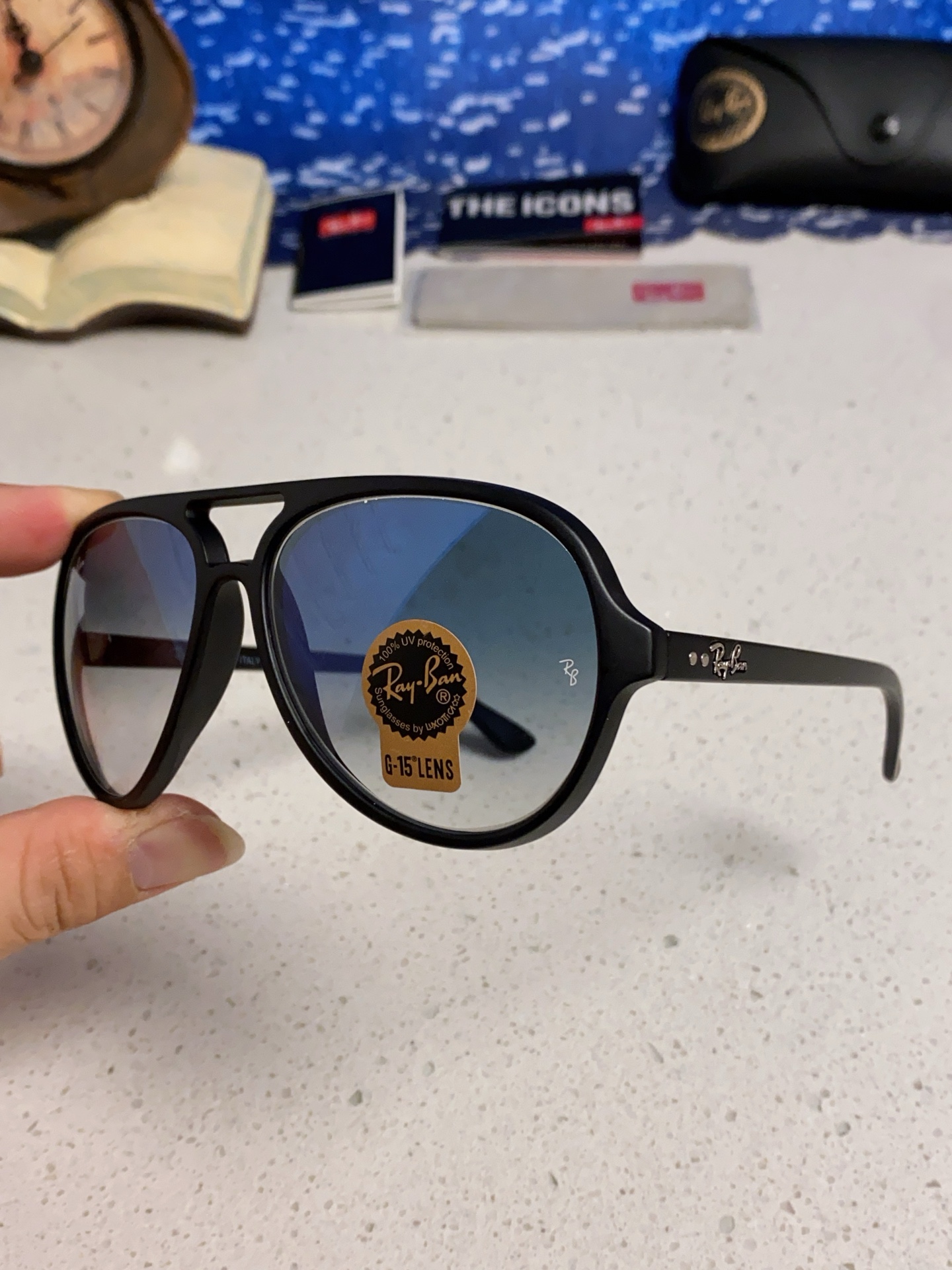  RayBan雷朋 经典男士飞行员眼镜 板材玻璃镜片蛤蟆框太阳镜 RB4125