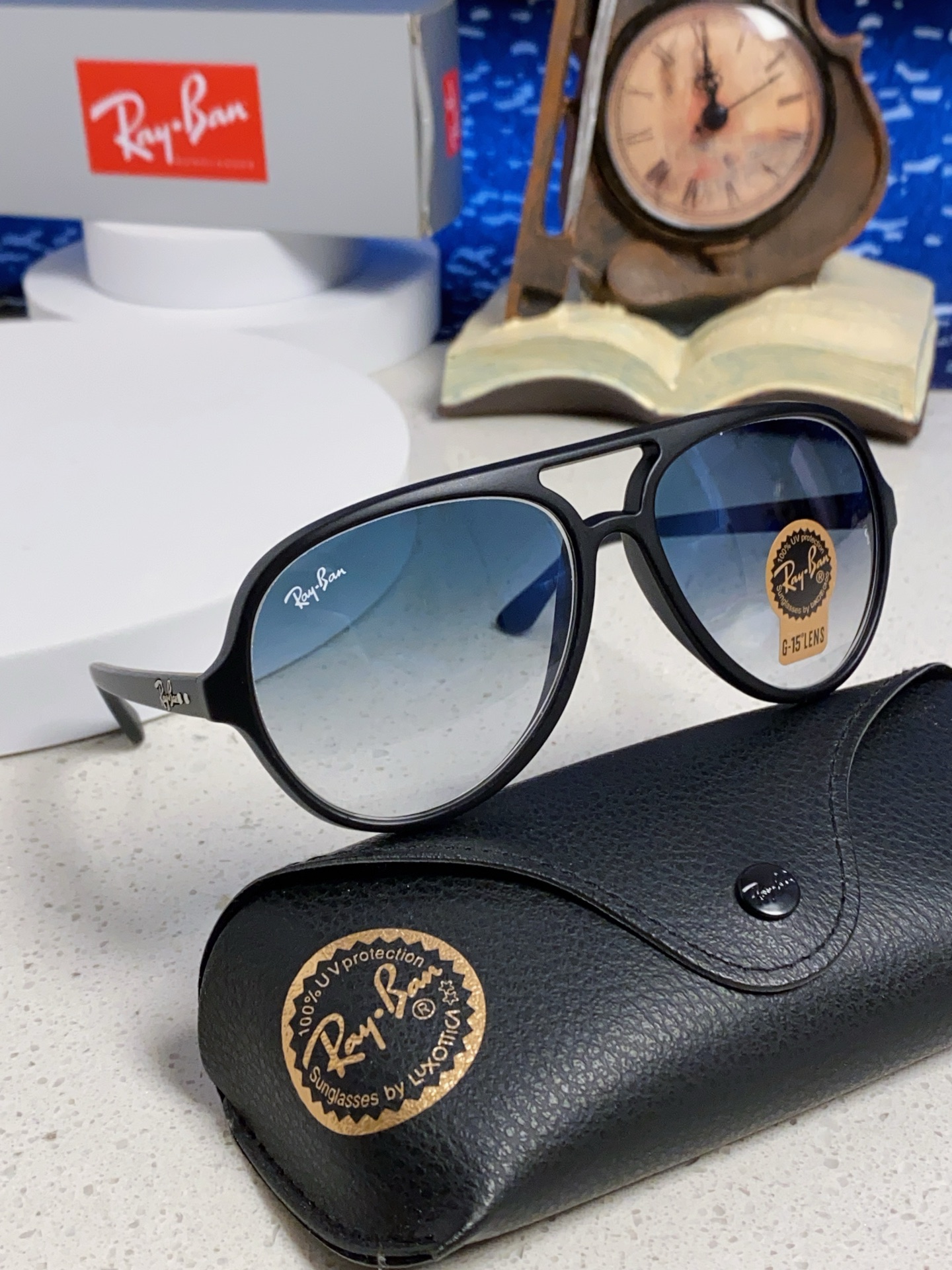  RayBan雷朋 经典男士飞行员眼镜 板材玻璃镜片蛤蟆框太阳镜 RB4125