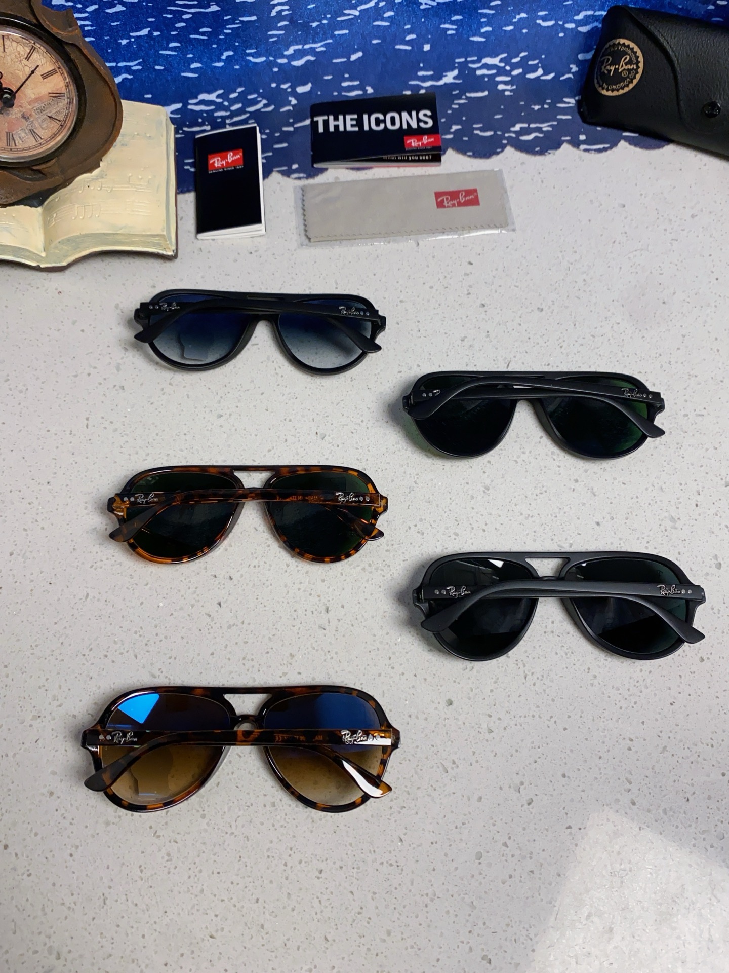  RayBan雷朋 经典男士飞行员眼镜 板材玻璃镜片蛤蟆框太阳镜 RB4125