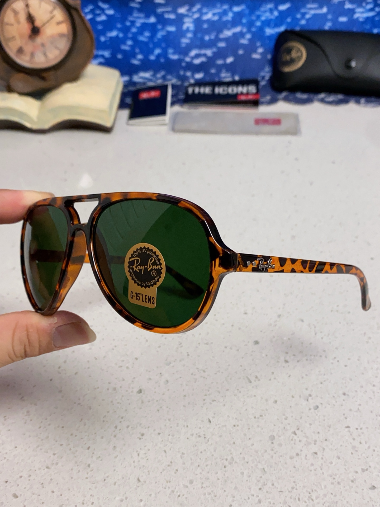  RayBan雷朋 经典男士飞行员眼镜 板材玻璃镜片蛤蟆框太阳镜 RB4125