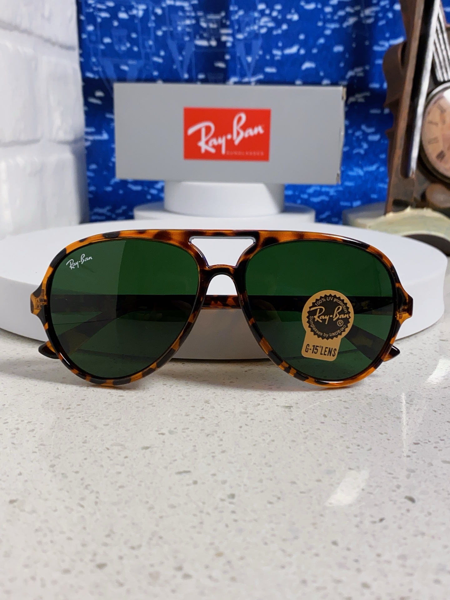  RayBan雷朋 经典男士飞行员眼镜 板材玻璃镜片蛤蟆框太阳镜 RB4125