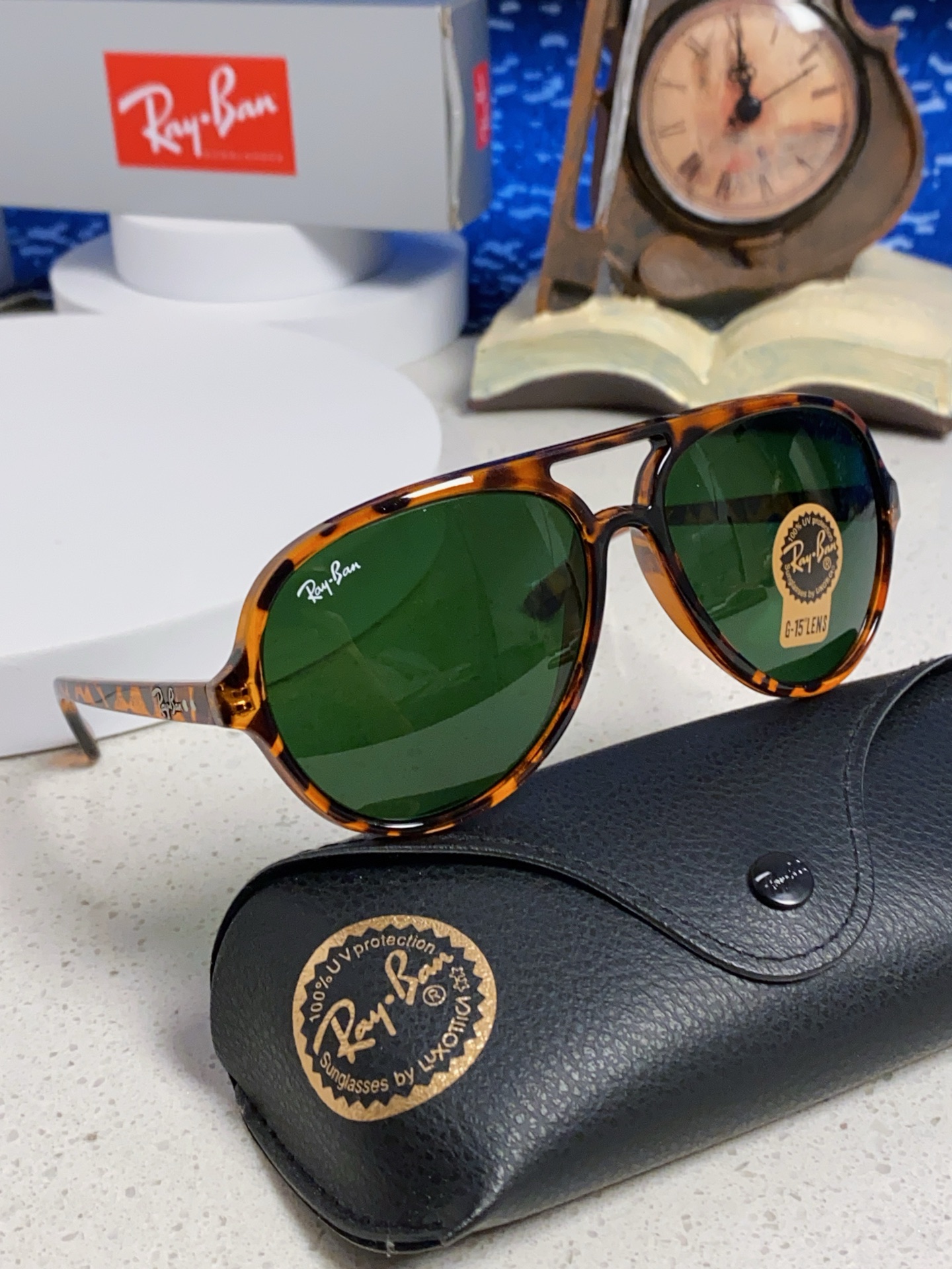  RayBan雷朋 经典男士飞行员眼镜 板材玻璃镜片蛤蟆框太阳镜 RB4125