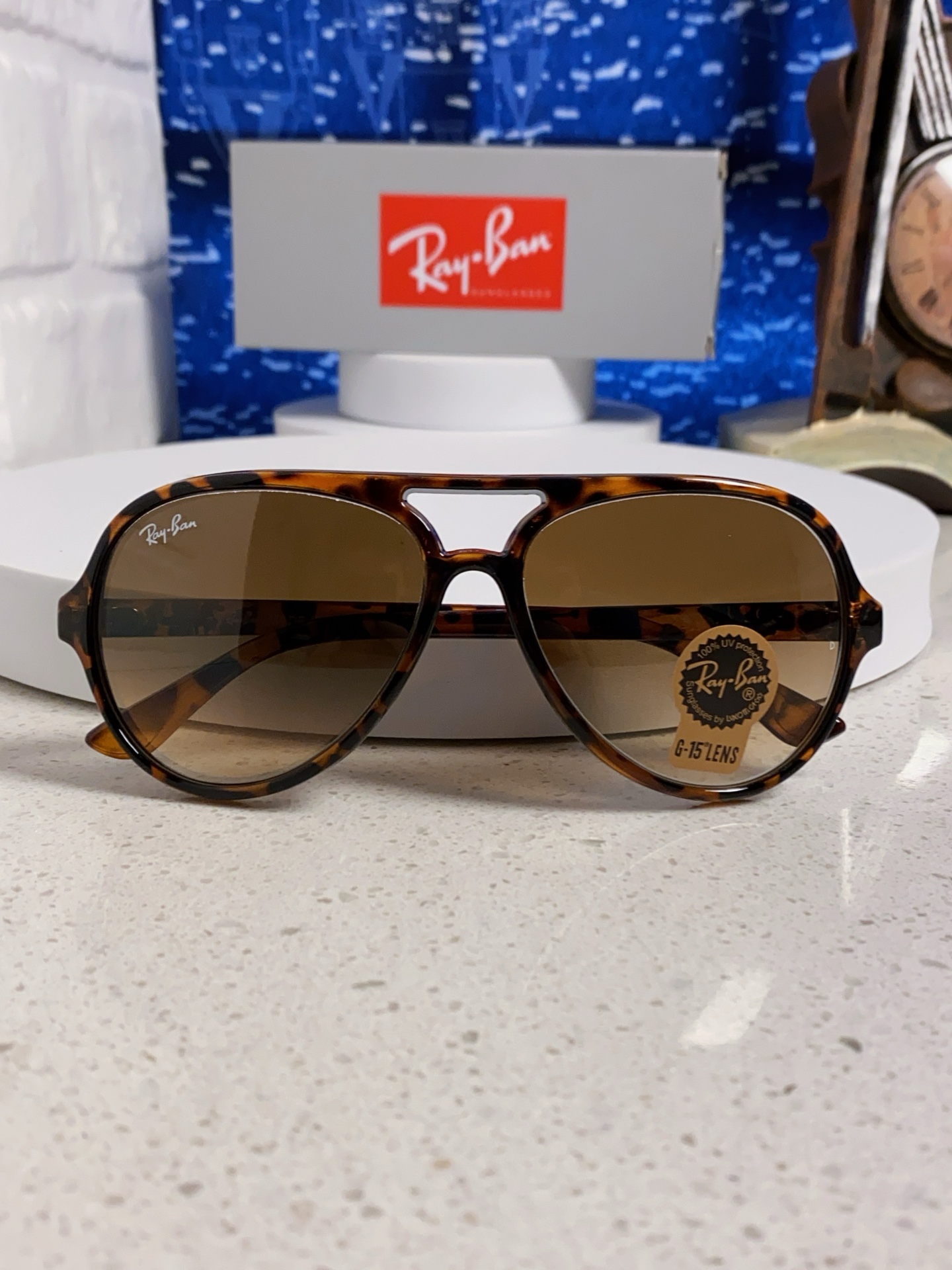  RayBan雷朋 经典男士飞行员眼镜 板材玻璃镜片蛤蟆框太阳镜 RB4125