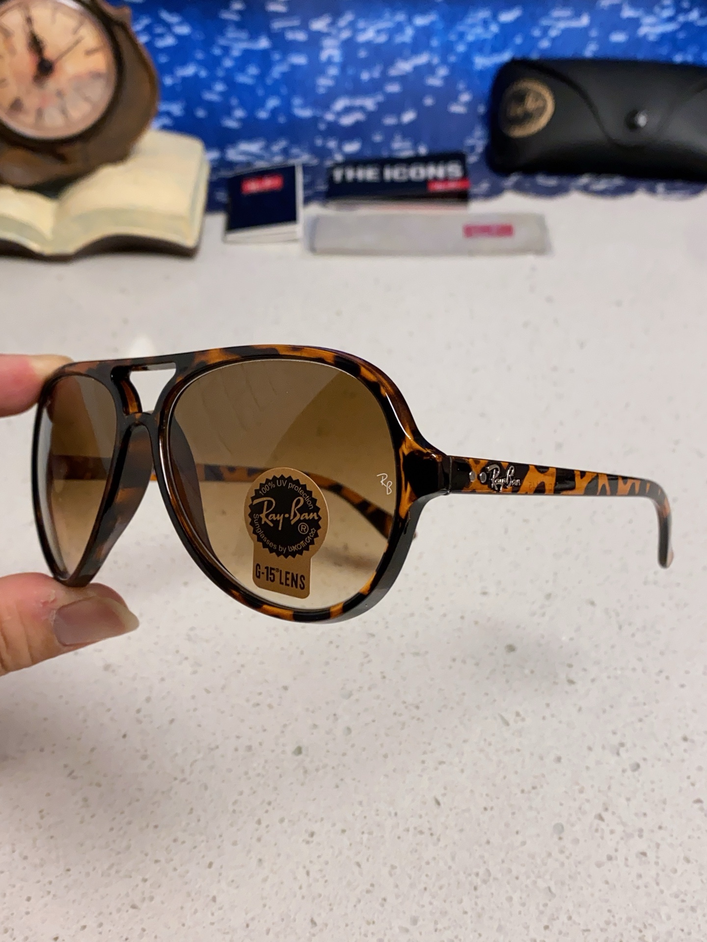  RayBan雷朋 经典男士飞行员眼镜 板材玻璃镜片蛤蟆框太阳镜 RB4125