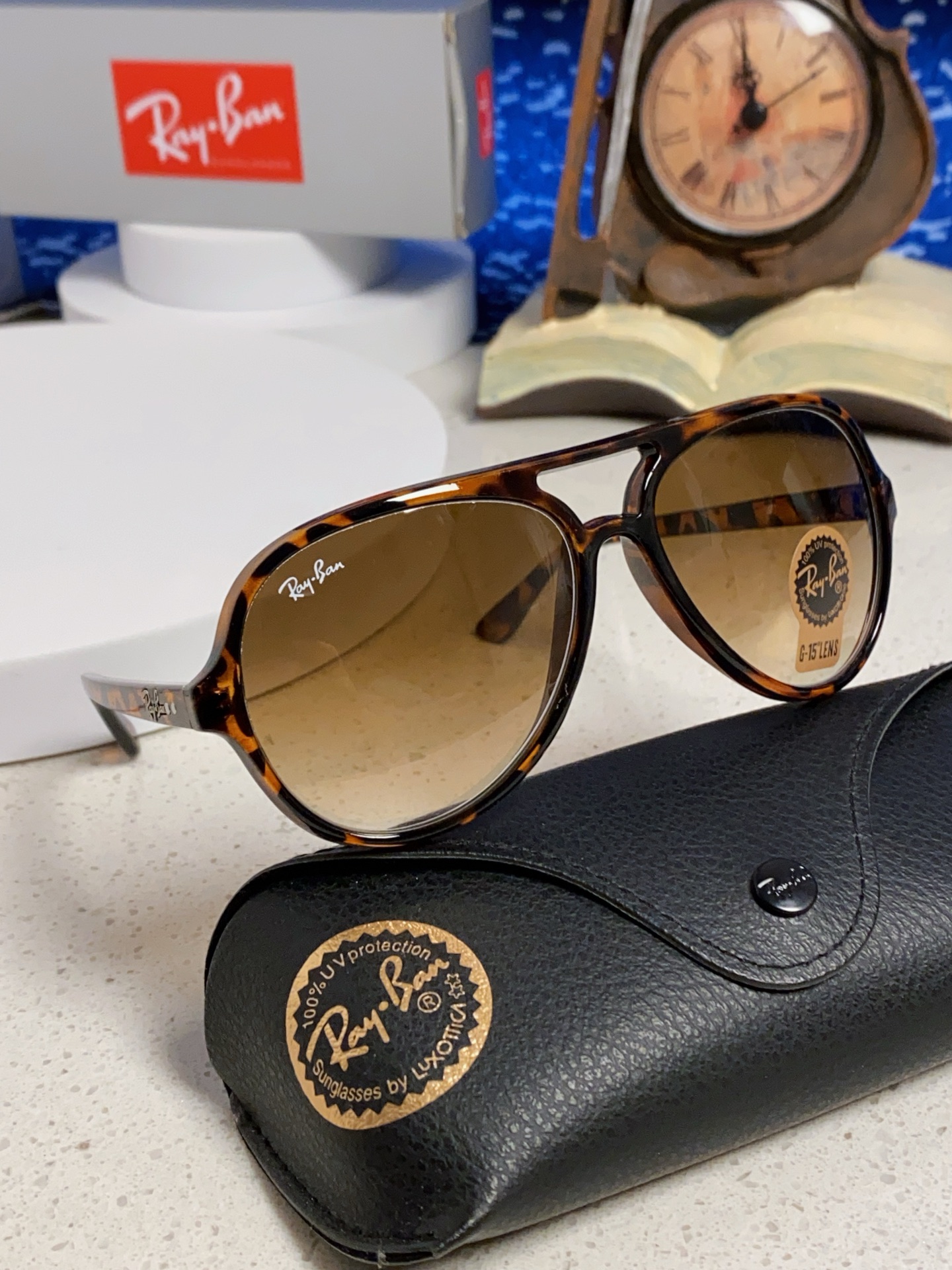  RayBan雷朋 经典男士飞行员眼镜 板材玻璃镜片蛤蟆框太阳镜 RB4125