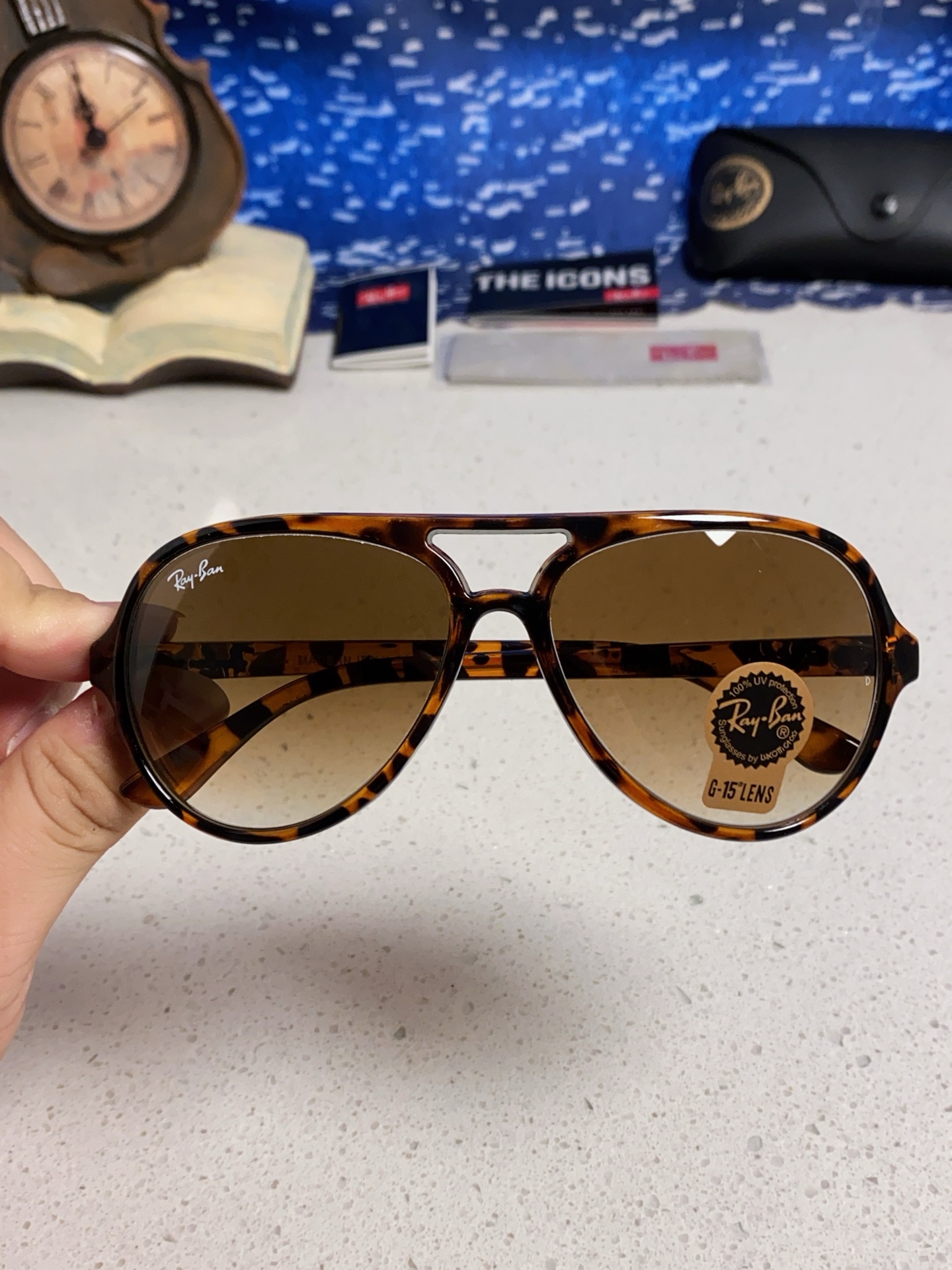  RayBan雷朋 经典男士飞行员眼镜 板材玻璃镜片蛤蟆框太阳镜 RB4125