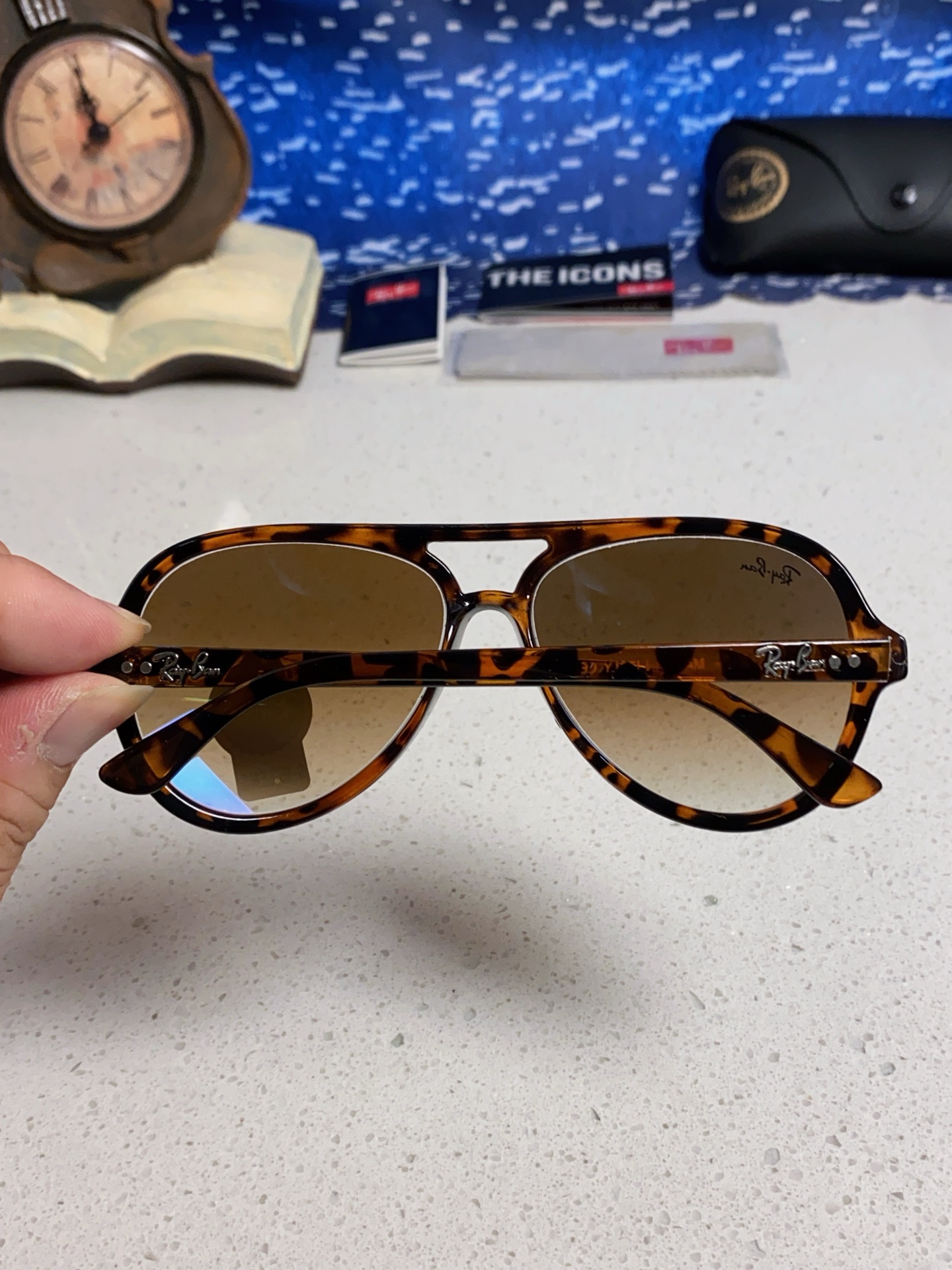  RayBan雷朋 经典男士飞行员眼镜 板材玻璃镜片蛤蟆框太阳镜 RB4125