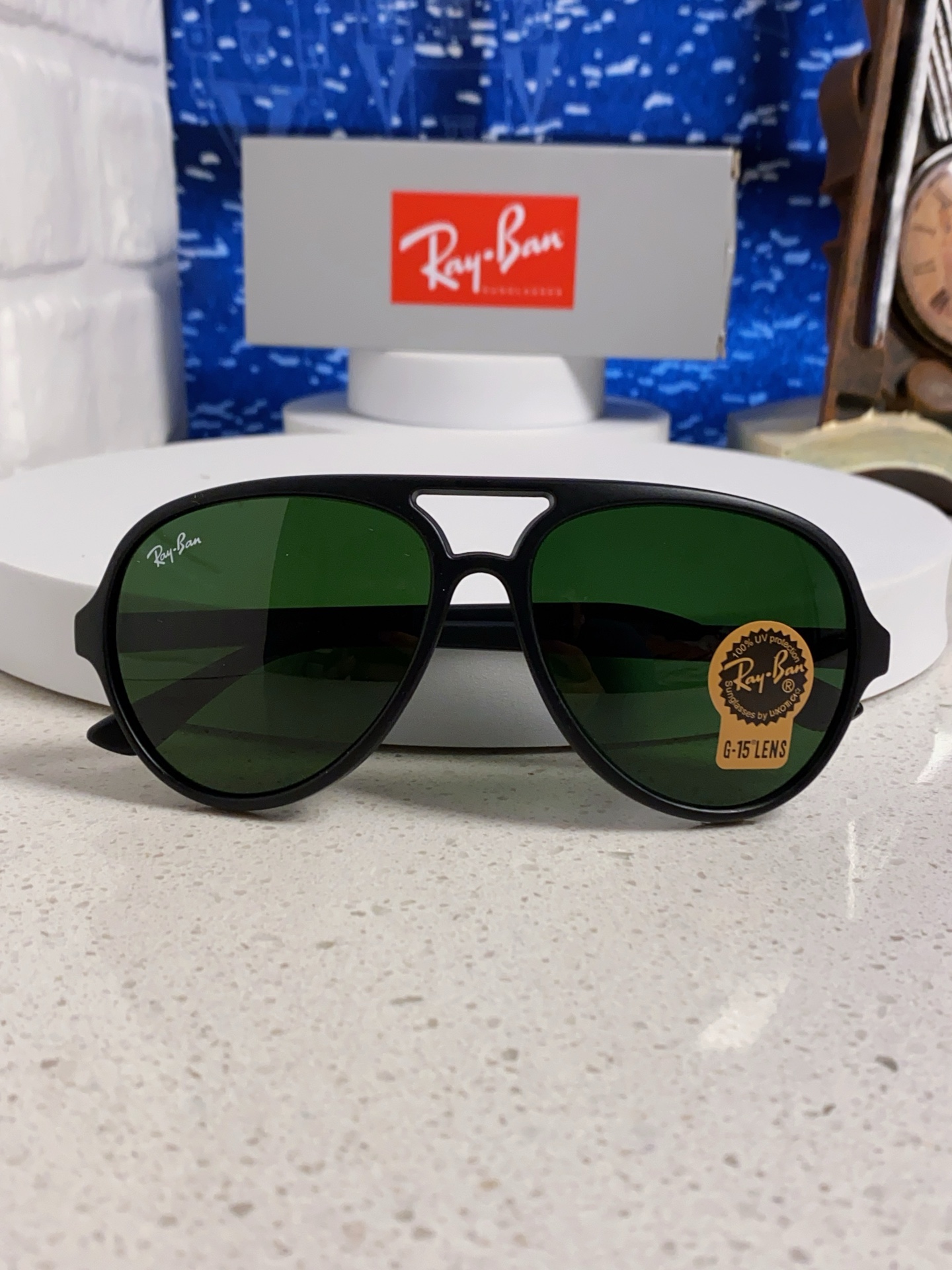  RayBan雷朋 经典男士飞行员眼镜 板材玻璃镜片蛤蟆框太阳镜 RB4125