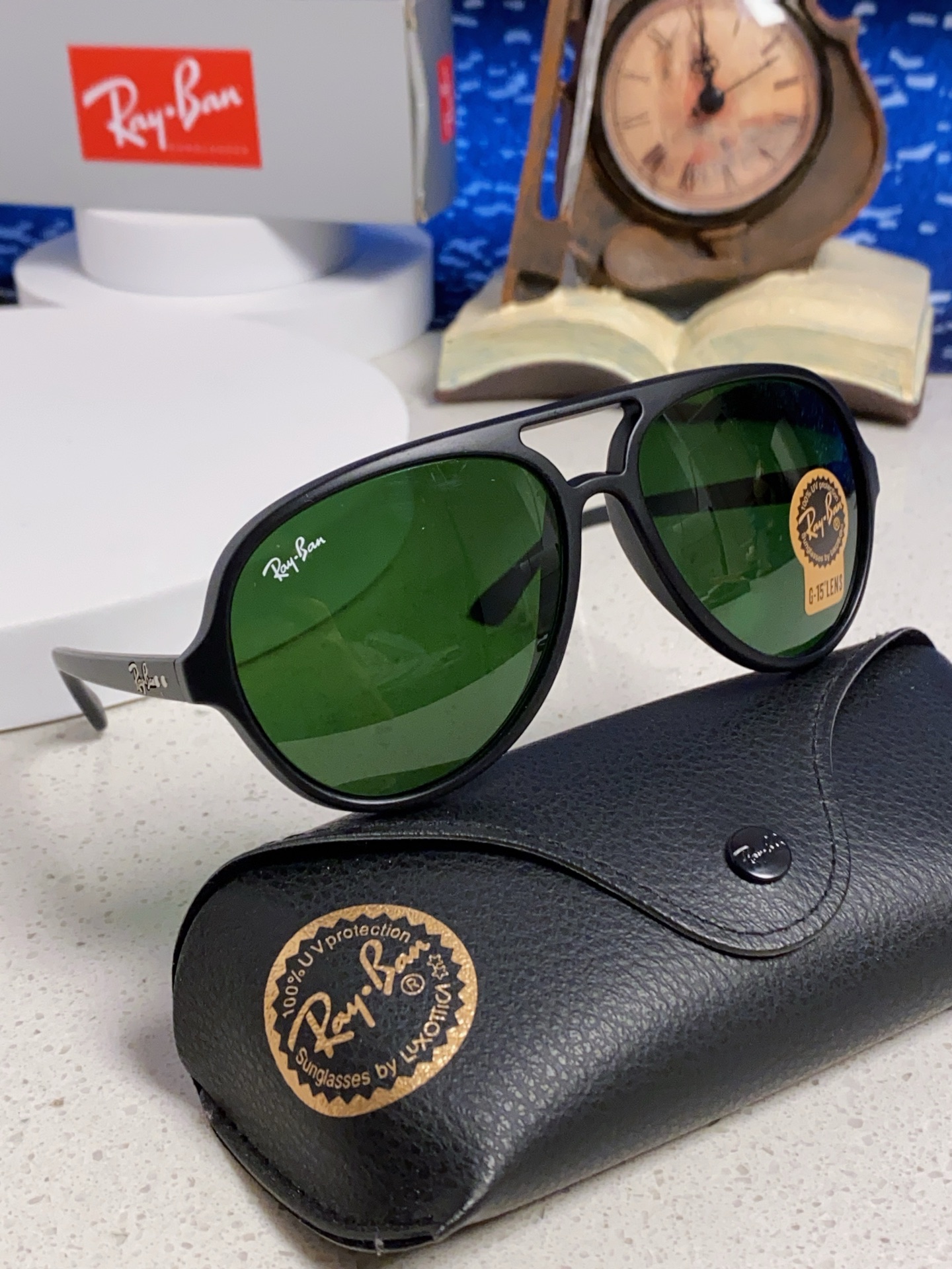  RayBan雷朋 经典男士飞行员眼镜 板材玻璃镜片蛤蟆框太阳镜 RB4125