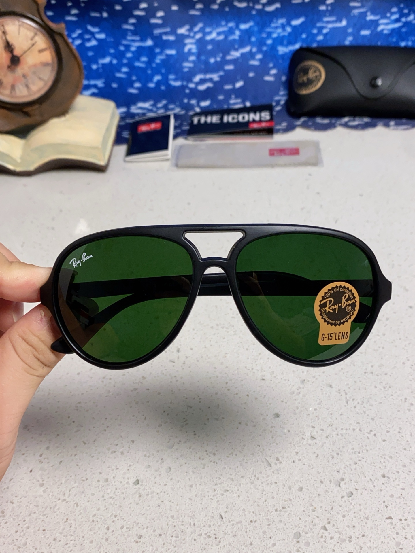  RayBan雷朋 经典男士飞行员眼镜 板材玻璃镜片蛤蟆框太阳镜 RB4125