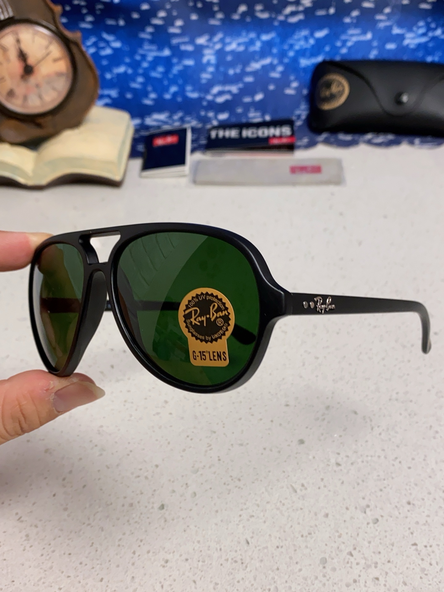  RayBan雷朋 经典男士飞行员眼镜 板材玻璃镜片蛤蟆框太阳镜 RB4125