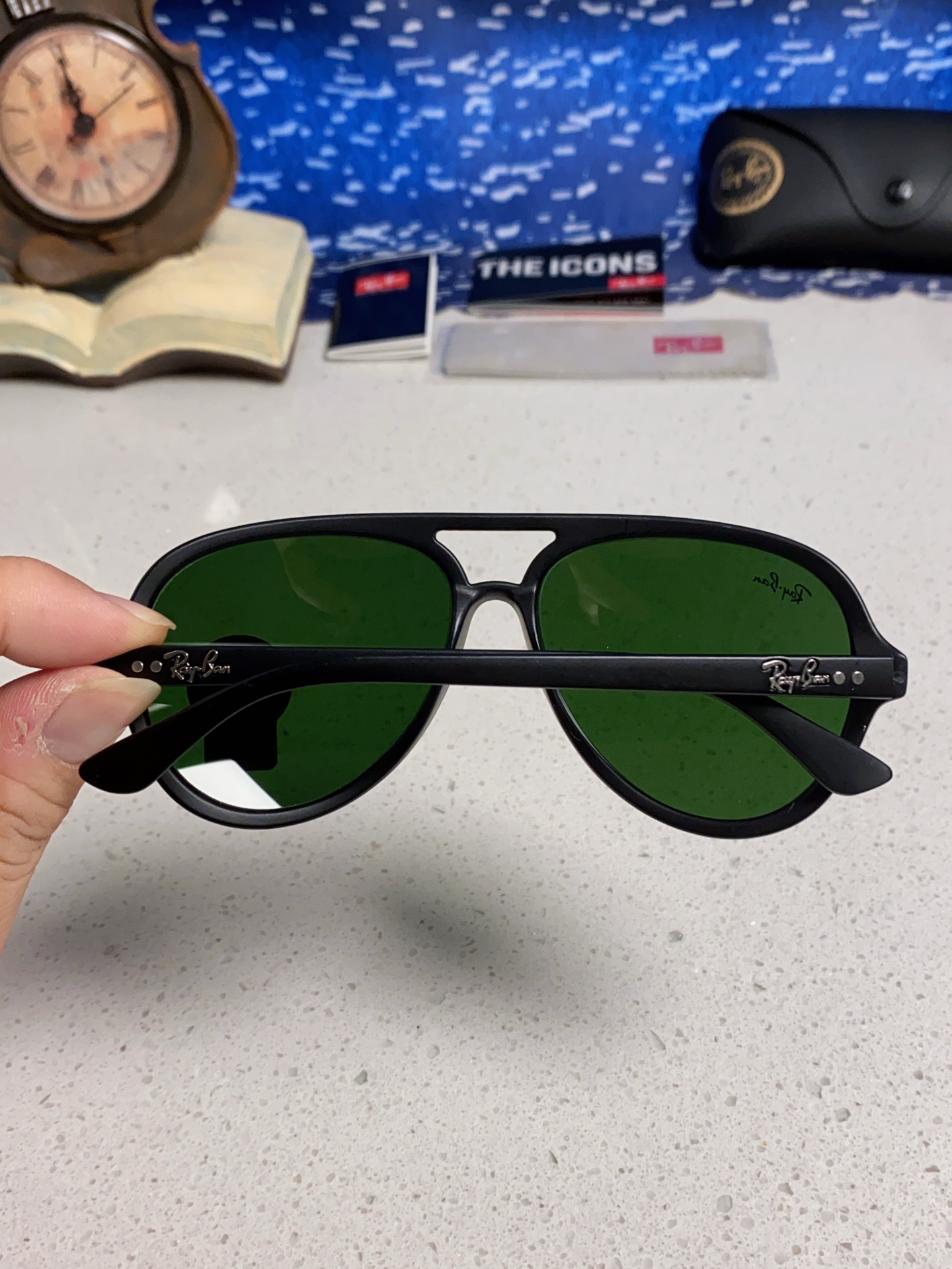  RayBan雷朋 经典男士飞行员眼镜 板材玻璃镜片蛤蟆框太阳镜 RB4125