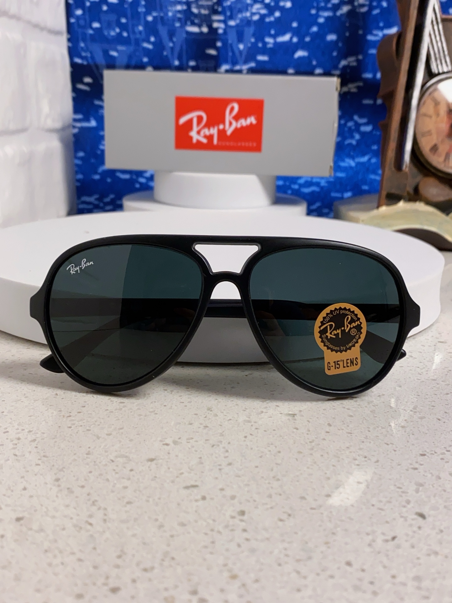  RayBan雷朋 经典男士飞行员眼镜 板材玻璃镜片蛤蟆框太阳镜 RB4125