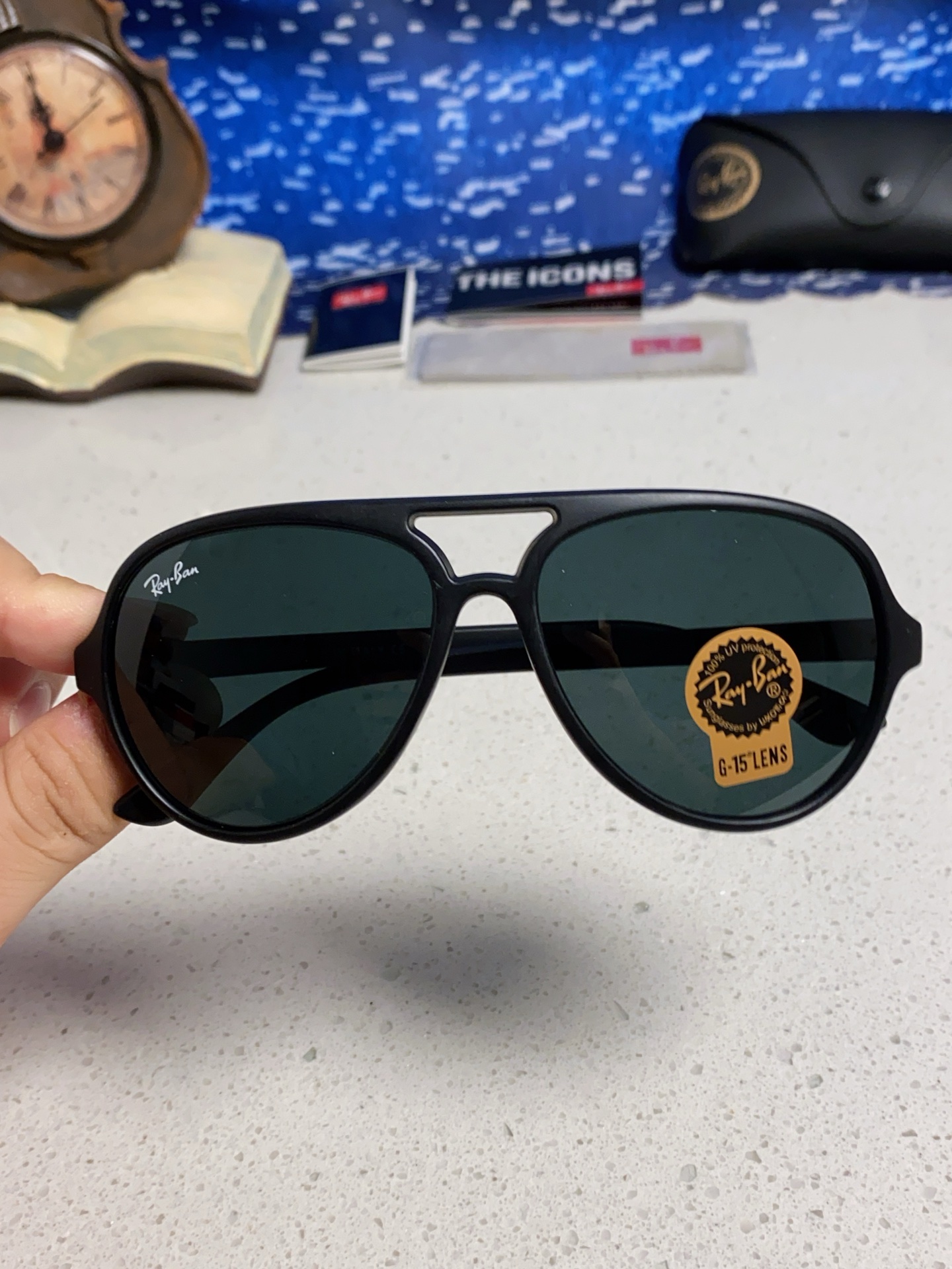  RayBan雷朋 经典男士飞行员眼镜 板材玻璃镜片蛤蟆框太阳镜 RB4125