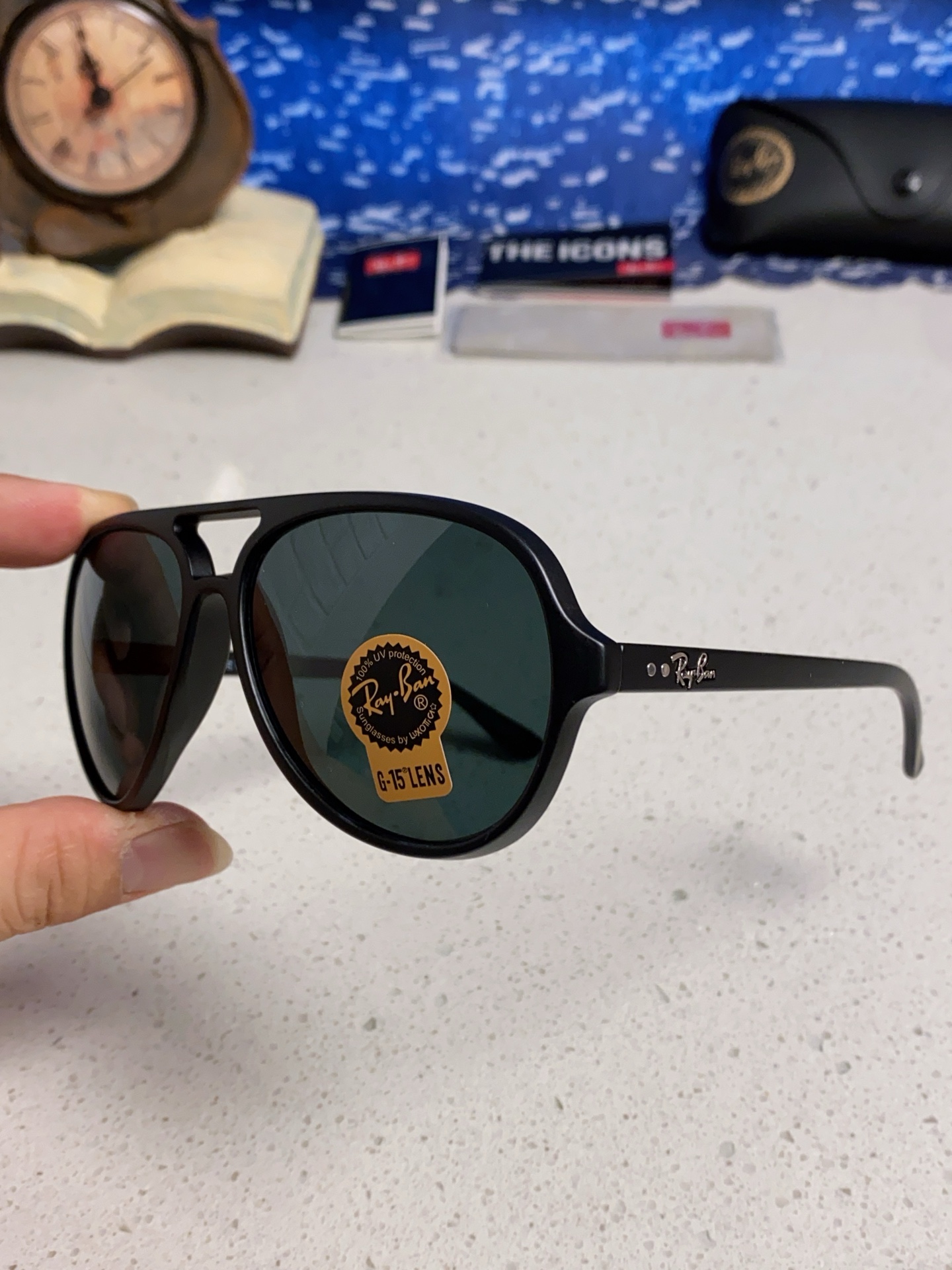  RayBan雷朋 经典男士飞行员眼镜 板材玻璃镜片蛤蟆框太阳镜 RB4125
