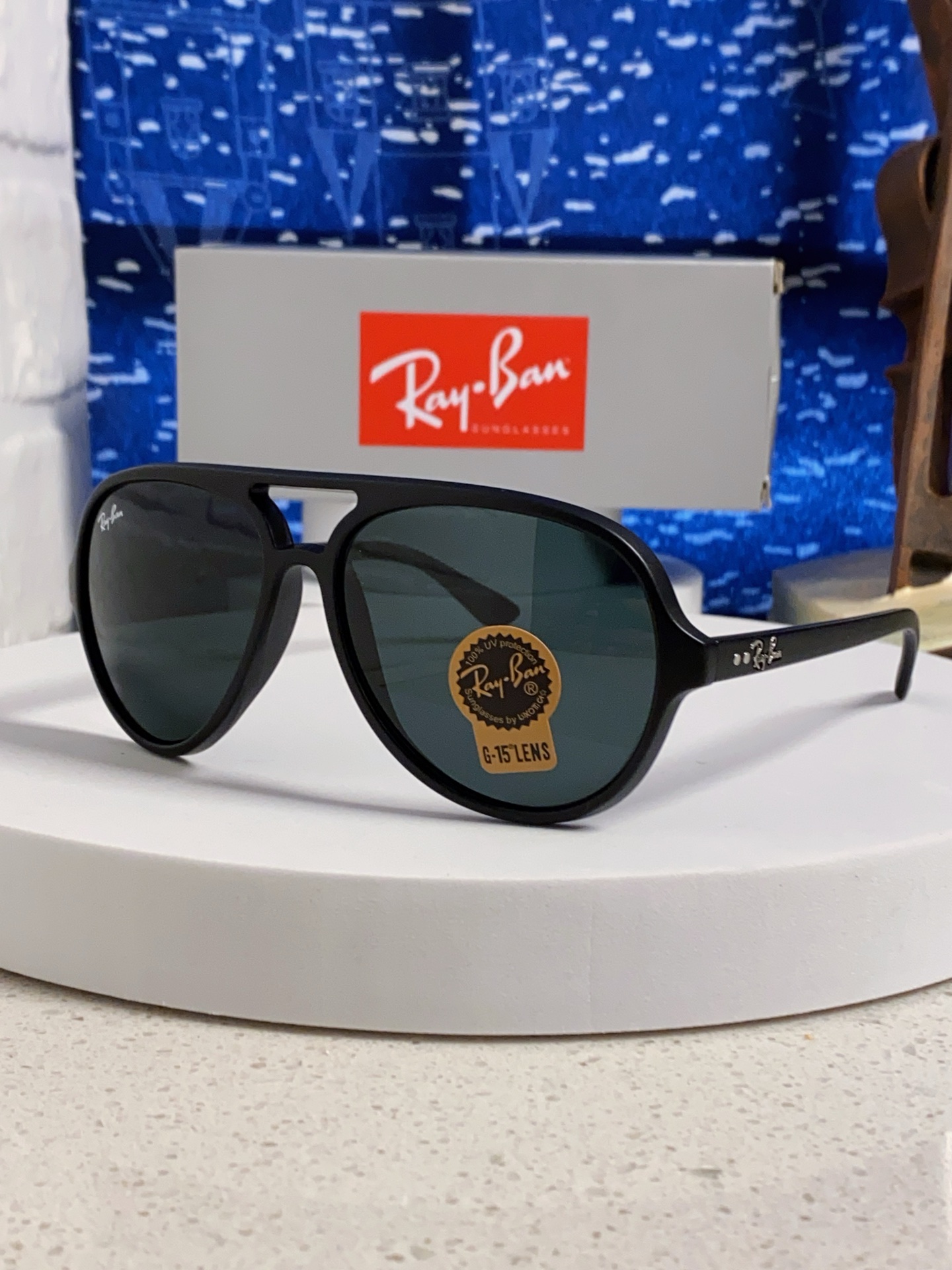  RayBan雷朋 经典男士飞行员眼镜 板材玻璃镜片蛤蟆框太阳镜 RB4125