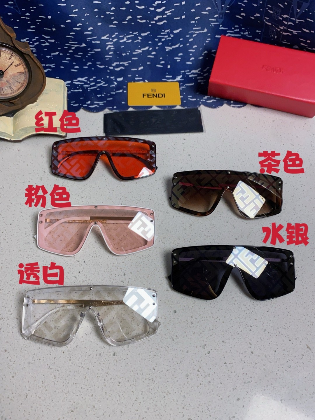  Fendi芬迪 2025新款欧美外贸水印时尚太阳眼镜男墨镜 男女通用 