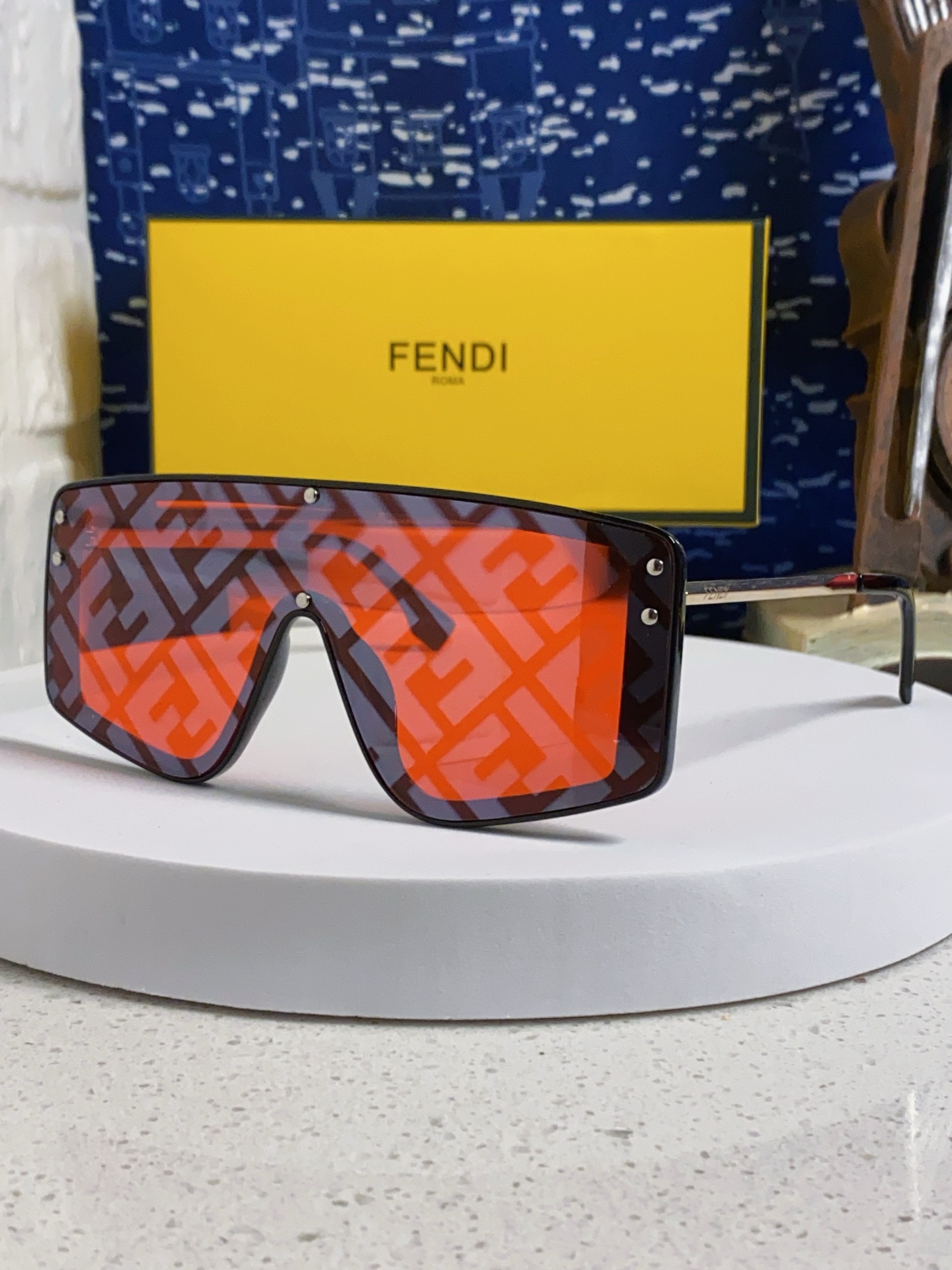  Fendi芬迪 2025新款欧美外贸水印时尚太阳眼镜男墨镜 男女通用 