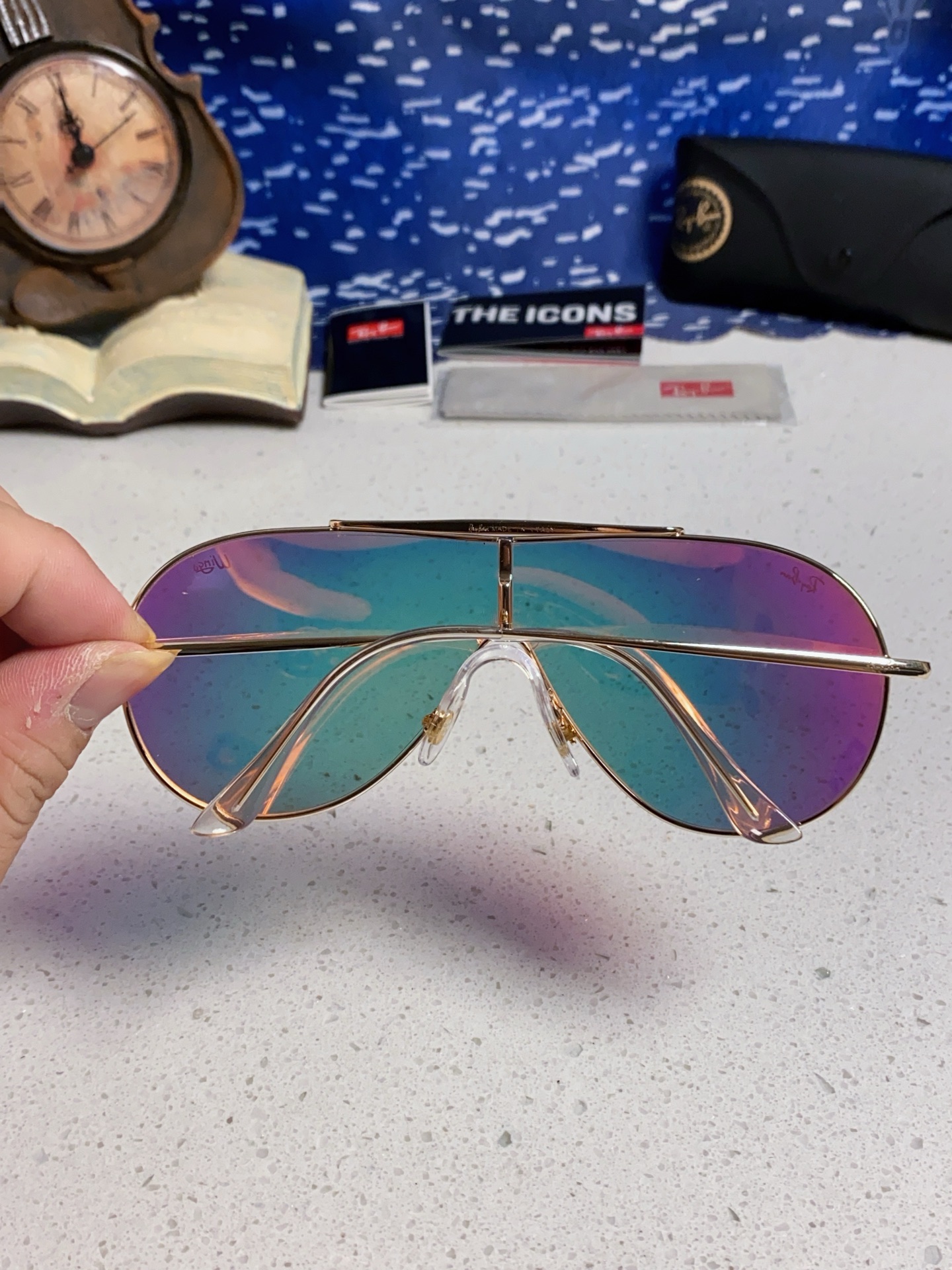  RayBan雷朋 2025新款复古飞行员金属超轻商务休闲太阳镜男女通用 一片式护目镜 RB3597