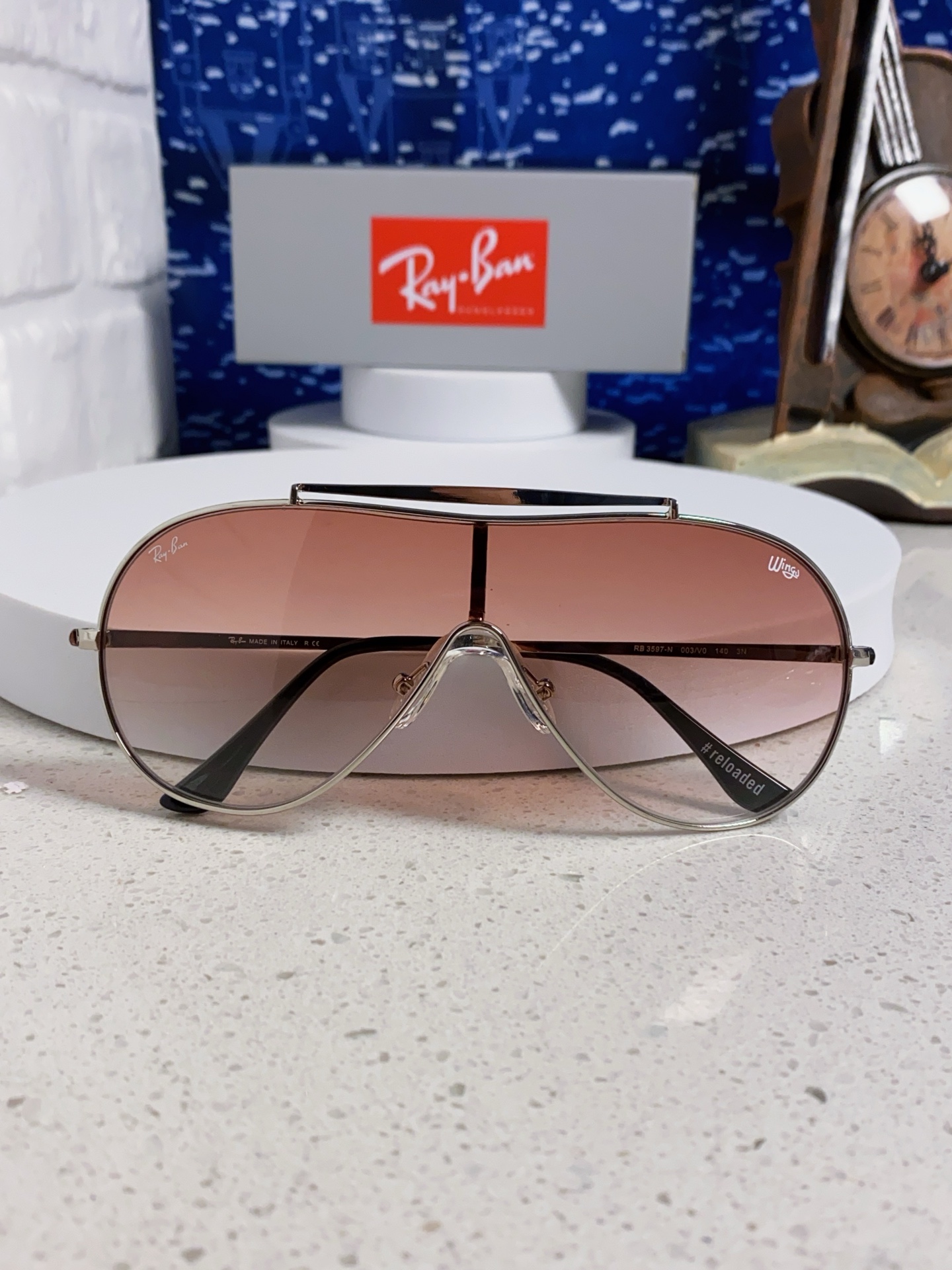  RayBan雷朋 2025新款复古飞行员金属超轻商务休闲太阳镜男女通用 一片式护目镜 RB3597