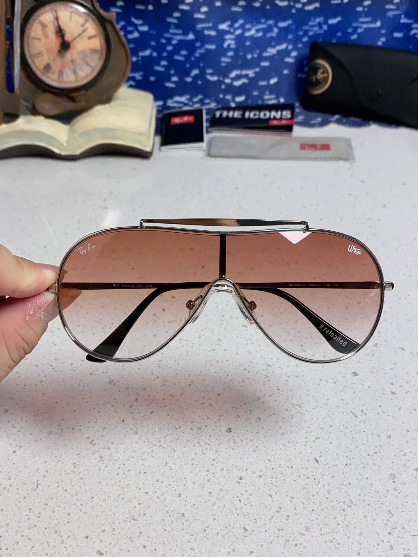 RayBan雷朋 2025新款复古飞行员金属超轻商务休闲太阳镜男女通用 一片式护目镜 RB3597