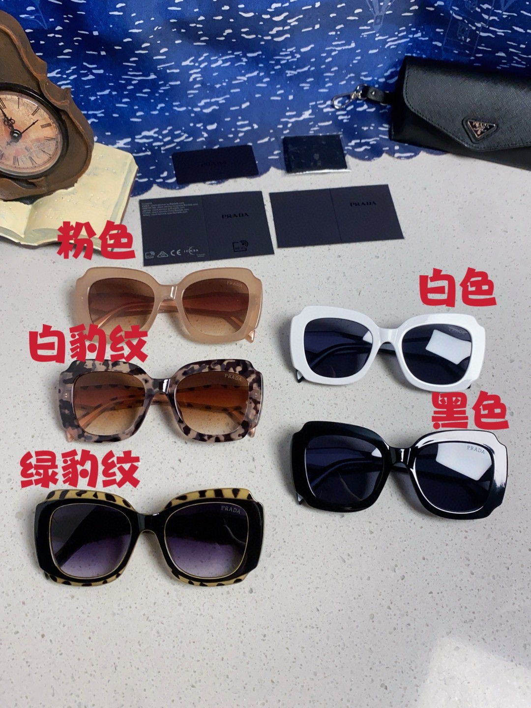 Prada普拉达 新款太阳镜女潮流不规则形渐变板材墨镜30。R 16YSF