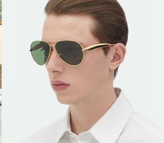 BottegaVeneta宝缇嘉 BV1305S欧美时尚太阳镜男女沙丁鱼镜腿金属蛤蟆镜飞行员墨镜