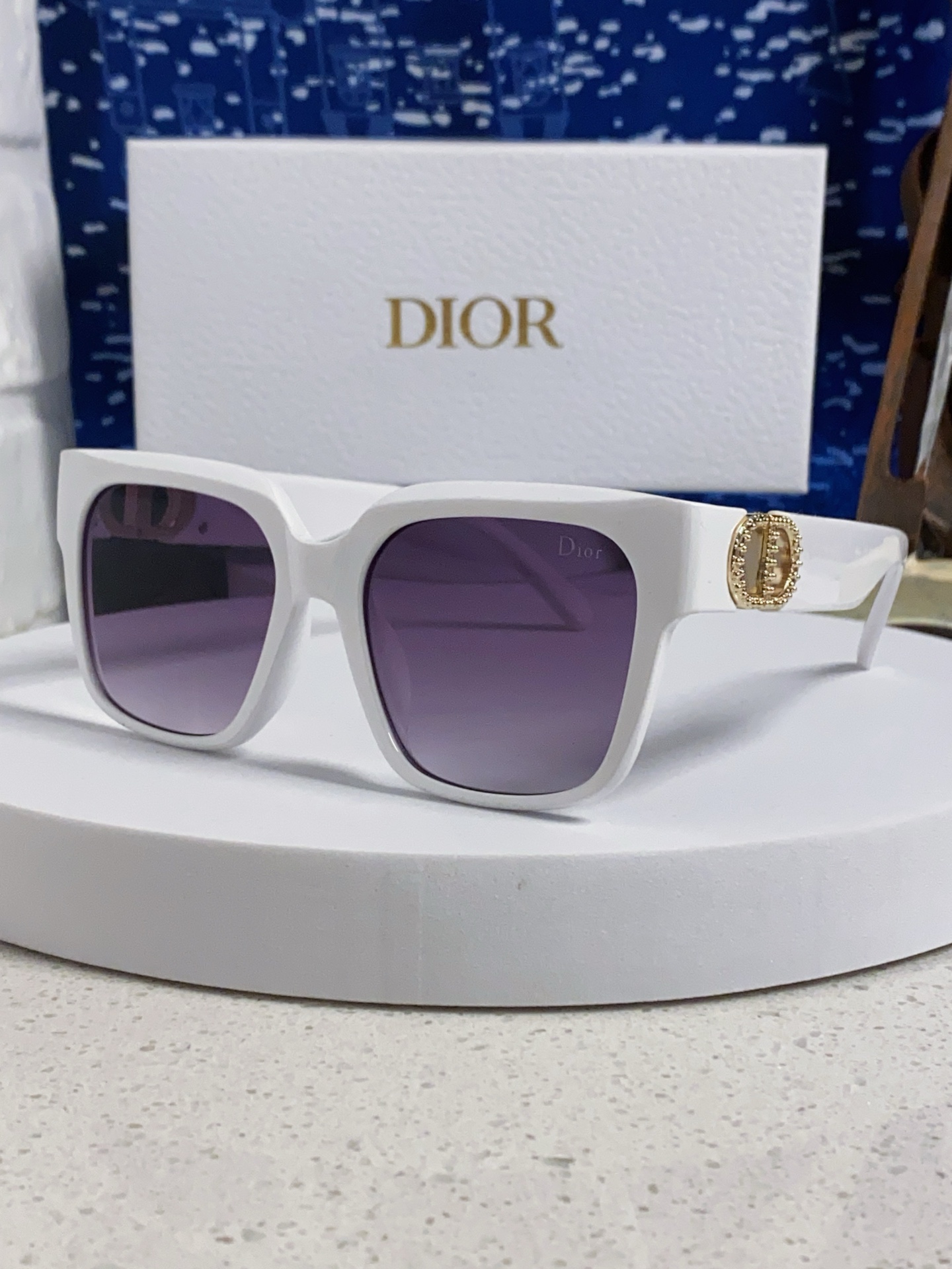 [Dior Eyewear]Dior 2025 trendy new polygonal frame diamond-encrusted large fra