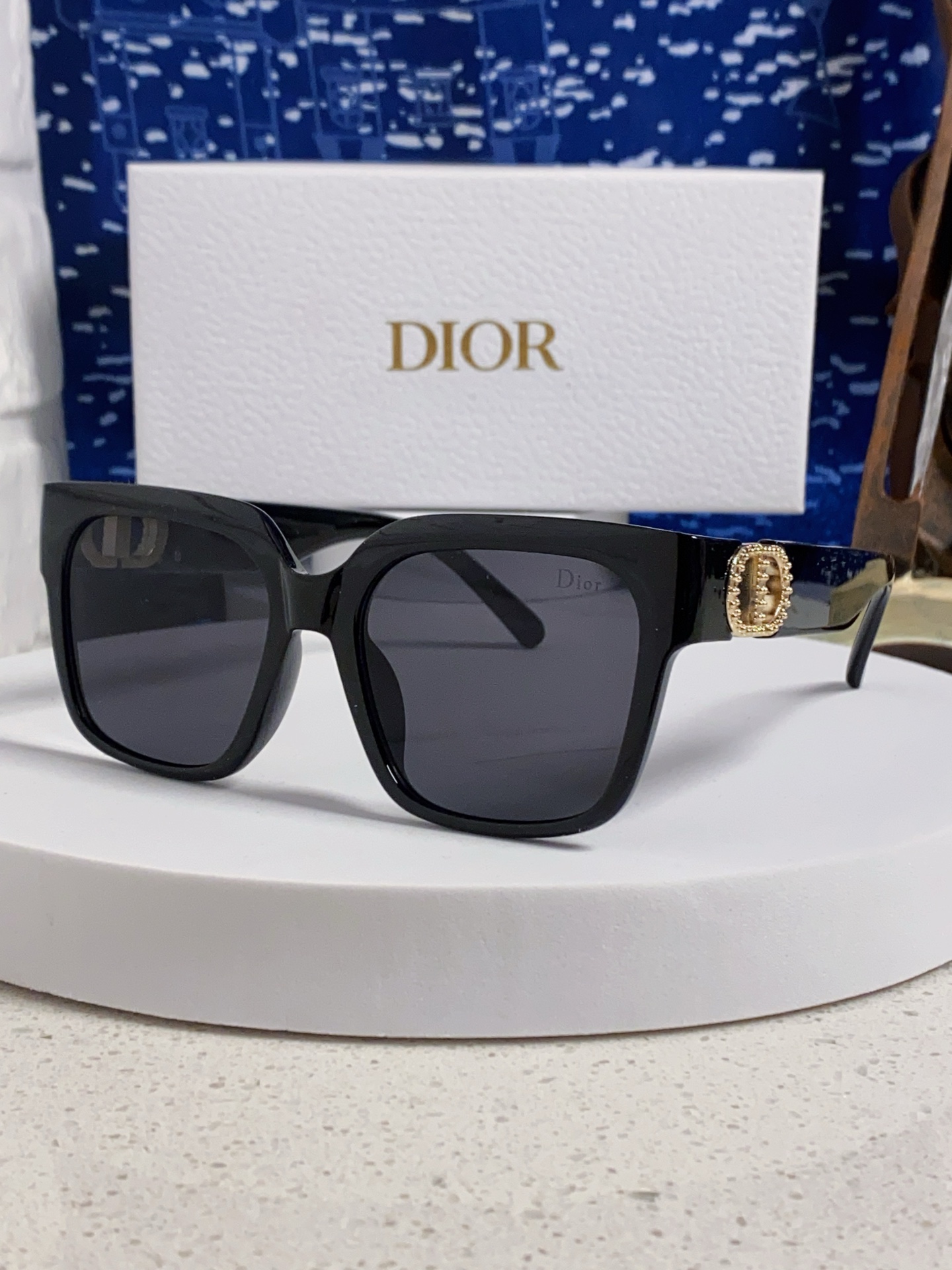 [Dior Eyewear]Dior 2025 trendy new polygonal frame diamond-encrusted large fra
