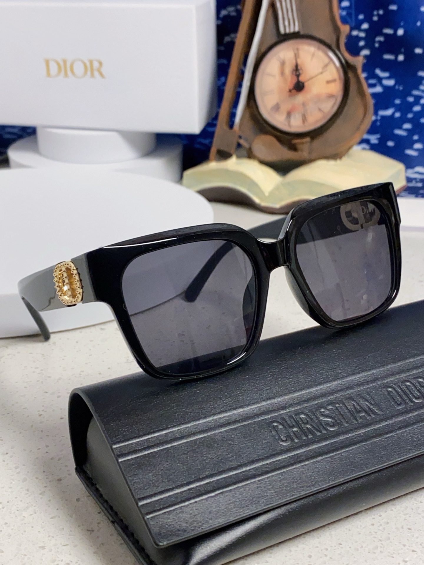 Dior迪奥 2025潮流新款多边形框 镶钻大框太阳眼镜女士墨镜 S11F时尚遮阳墨镜