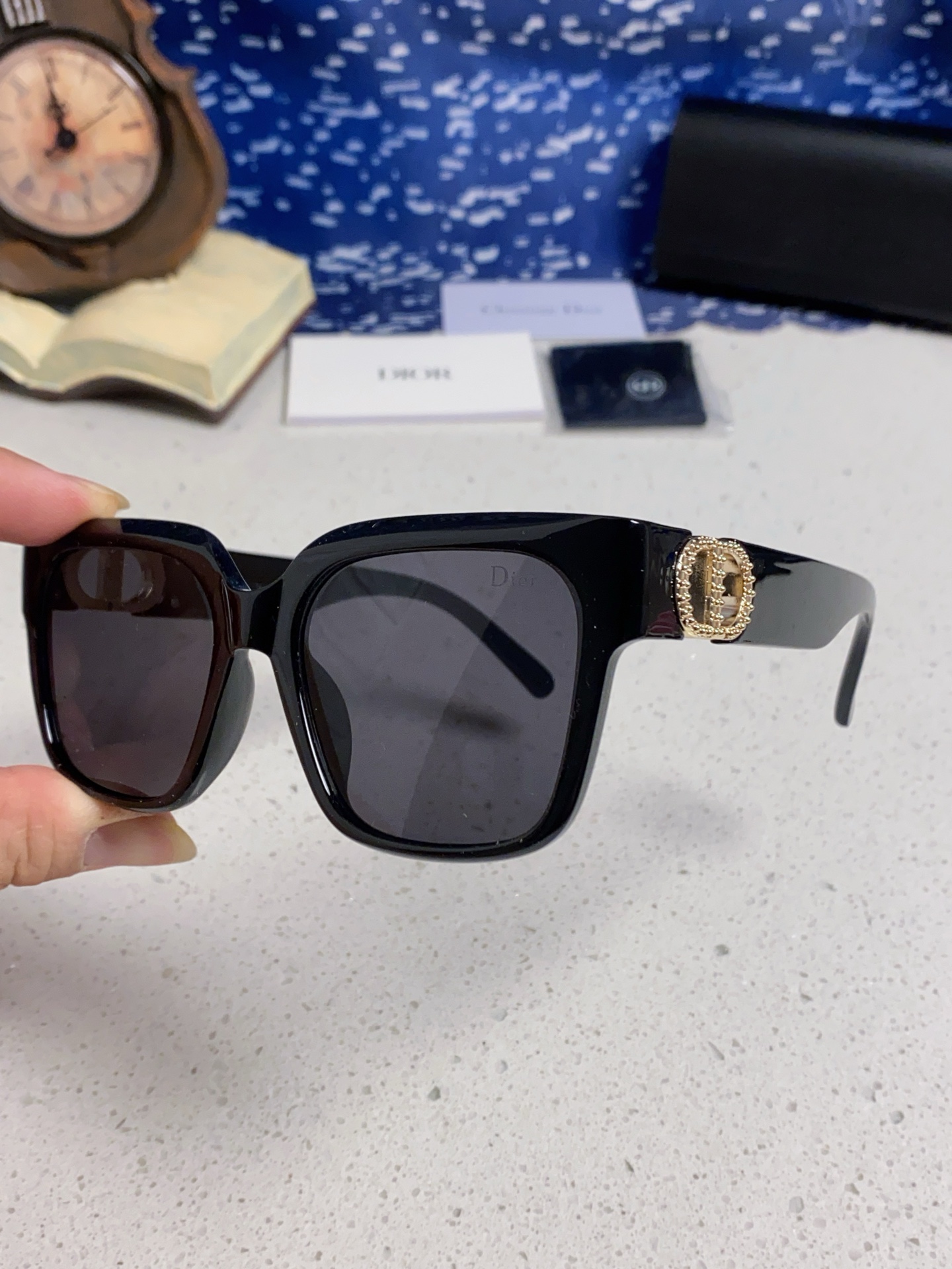 Dior迪奥 2025潮流新款多边形框 镶钻大框太阳眼镜女士墨镜 S11F时尚遮阳墨镜