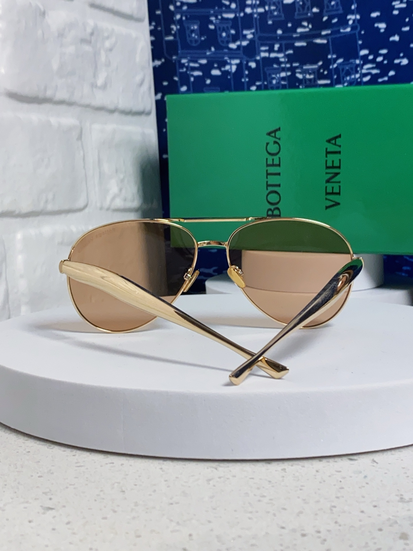 BottegaVeneta宝缇嘉 BV1305S欧美时尚太阳镜男女沙丁鱼镜腿金属蛤蟆镜飞行员墨镜