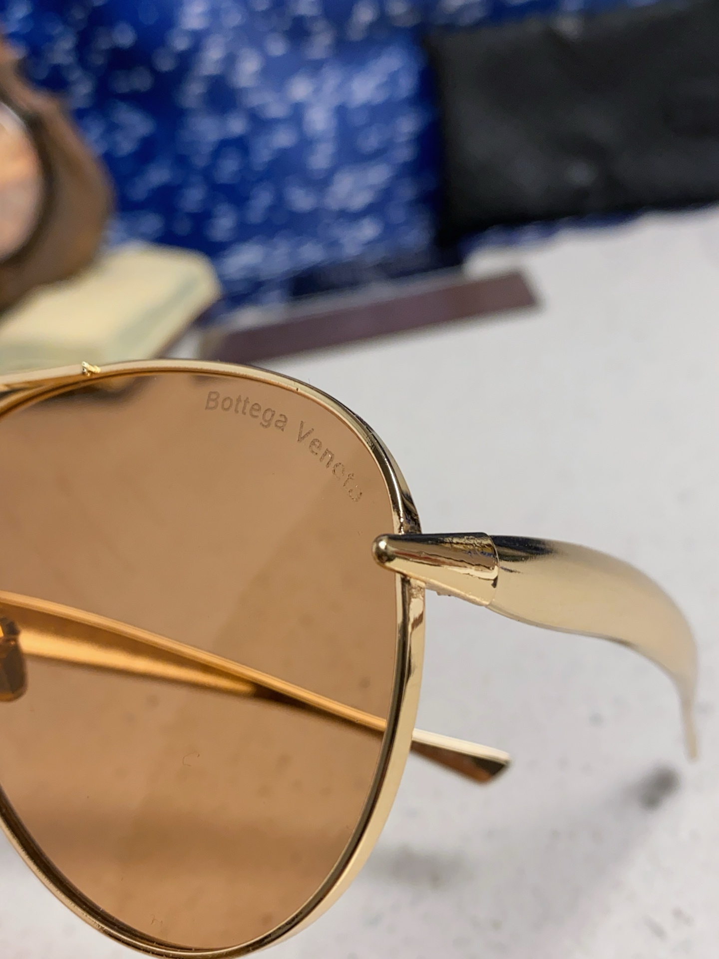 BottegaVeneta宝缇嘉 BV1305S欧美时尚太阳镜男女沙丁鱼镜腿金属蛤蟆镜飞行员墨镜