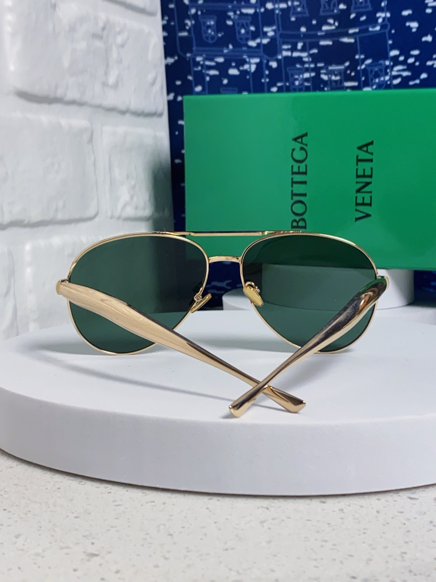 BottegaVeneta宝缇嘉 BV1305S欧美时尚太阳镜男女沙丁鱼镜腿金属蛤蟆镜飞行员墨镜