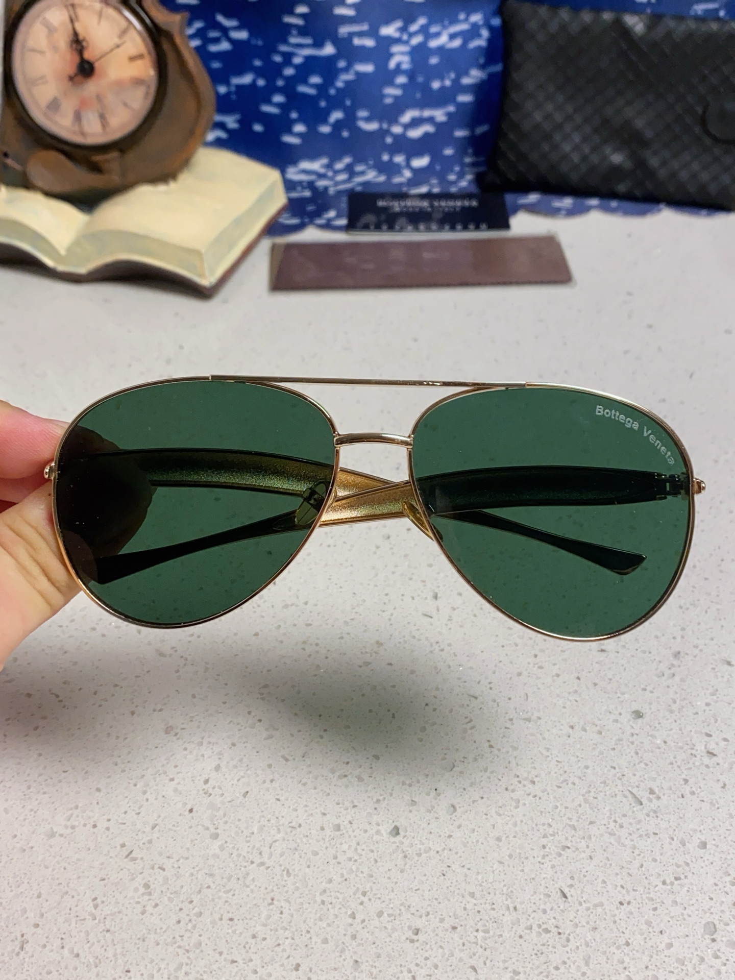 BottegaVeneta宝缇嘉 BV1305S欧美时尚太阳镜男女沙丁鱼镜腿金属蛤蟆镜飞行员墨镜